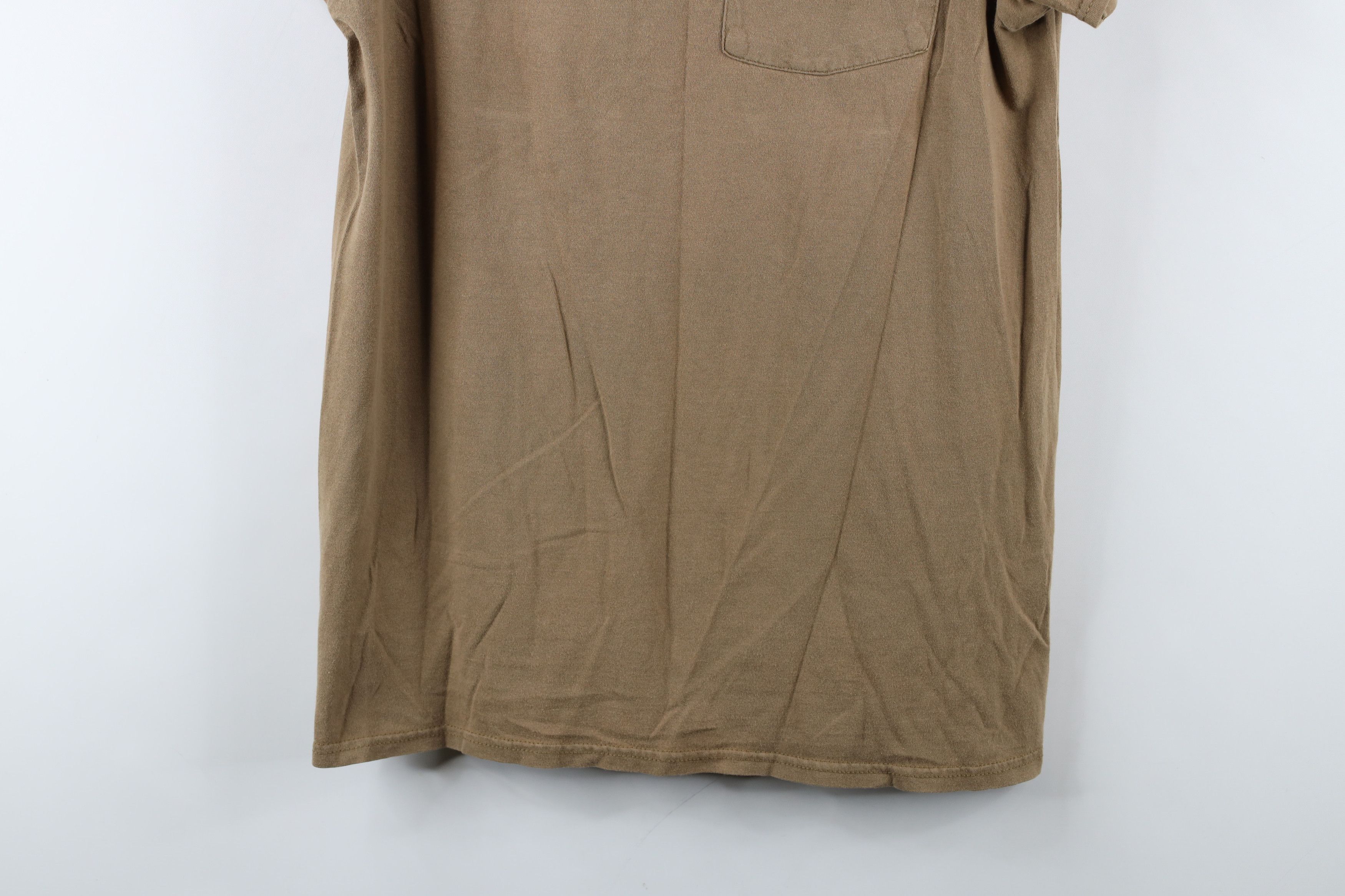 Vintage Vintage Y2K Streetwear Blank Pocket T-Shirt Brown Cotton Size US M / EU 48-50 / 2 - 3 Thumbnail