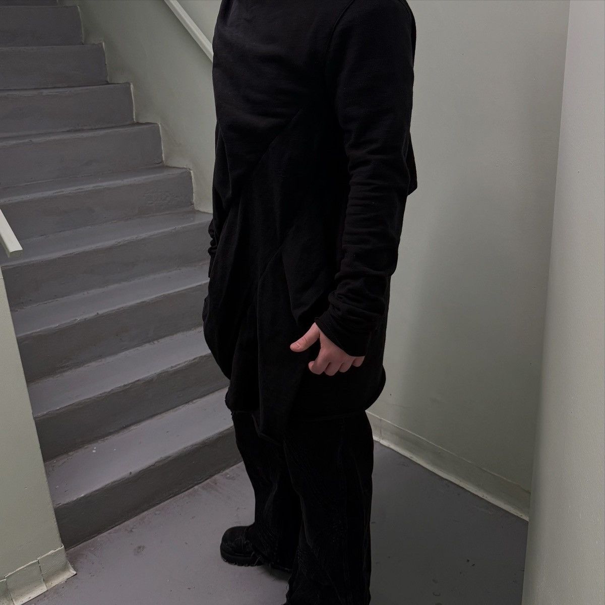 Rick Owens Rick Owens DRKSHDW Black Sweater Geometric Lines Layerd Size US L / EU 52-54 / 3 - 4 Thumbnail