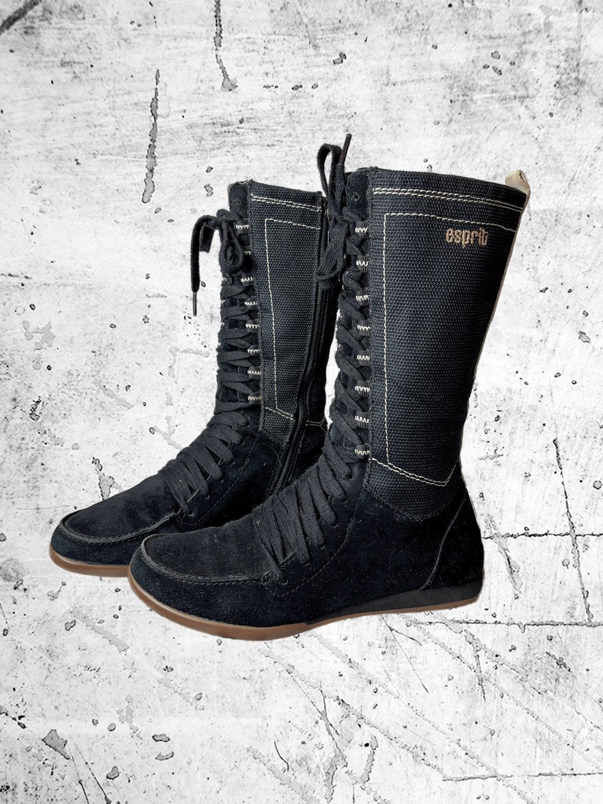 Esprit 🔥 Cool Hi-Top ESPRIT black laced boots Japanese style Size US 6 / IT 36 - 1 Thumbnail