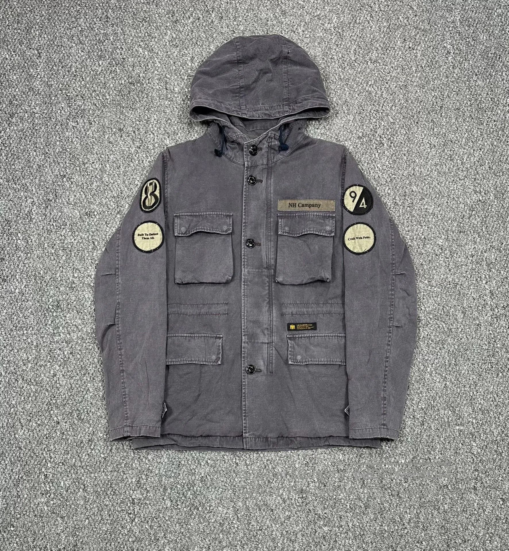 neighborhood 15ss m65 washed hooded jacket.