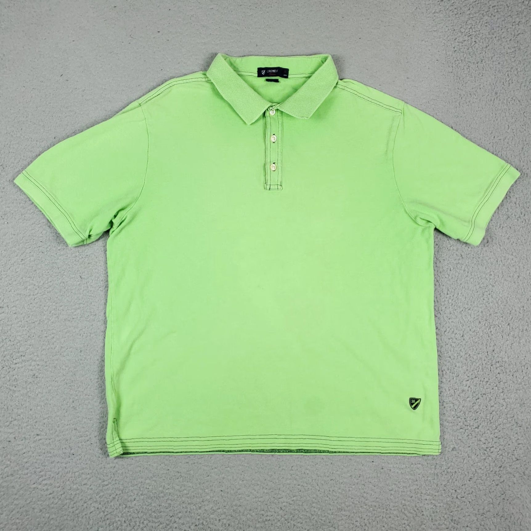 Cremieux Daniel Cremieux Polo Shirt Adult Large Green 100% Cotton Short Sleeve Button Logo Solid Preppy Sports Mens Size US L / EU 52-54 / 3 - 2 Thumbnail