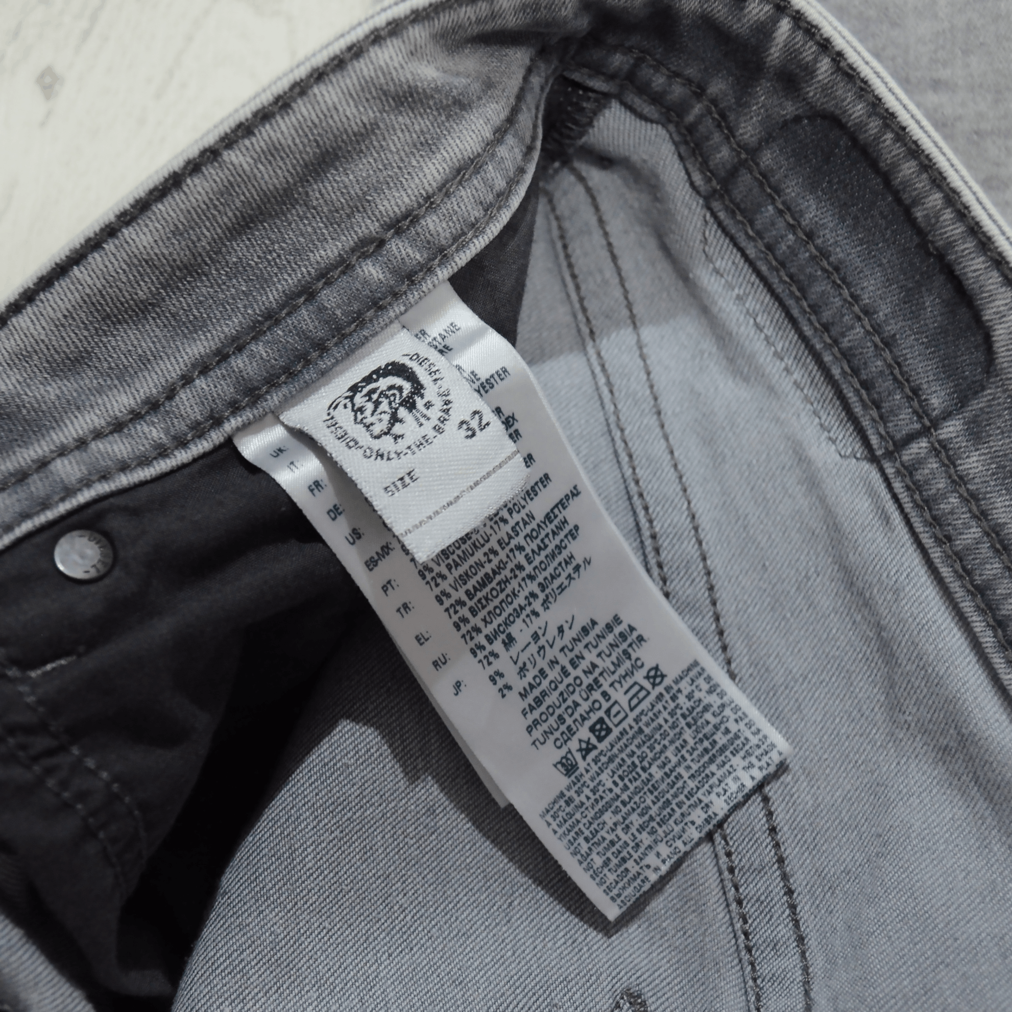 Diesel Diesel Mens Jeans Buster Slim Tapered Gray Size 32/32 Size US 32 / EU 48 - 9 Thumbnail