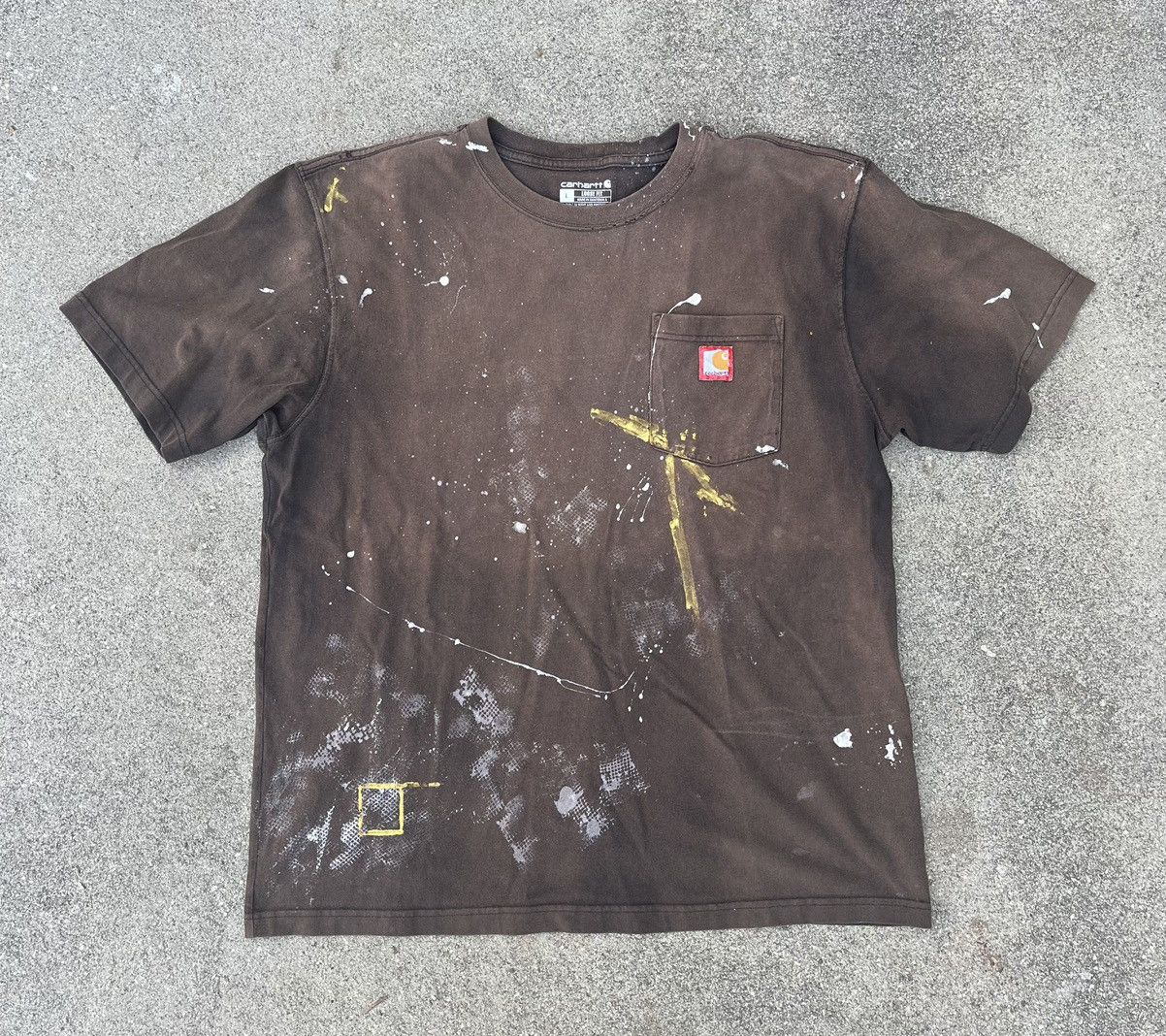 Carhartt Custom Carhartt T-Shirt Sun Fade Thrashed Distressed Pocket Size US L / EU 52-54 / 3 - 1 Thumbnail