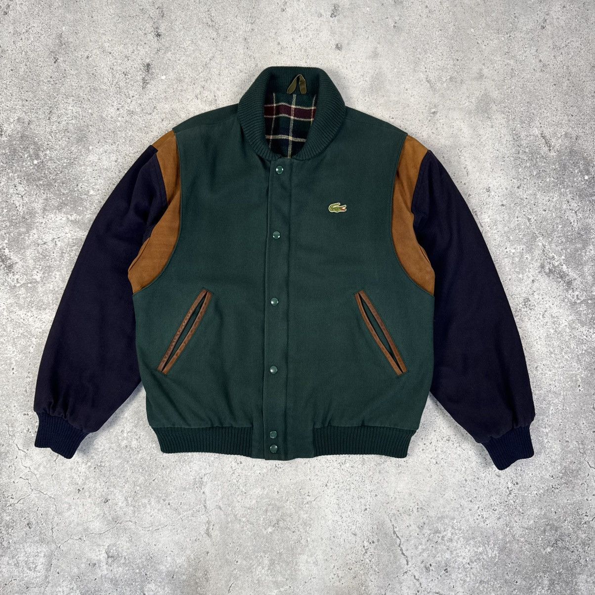 Lacoste × Vintage Vintage Lacoste 80s Wool / Leather Varsity