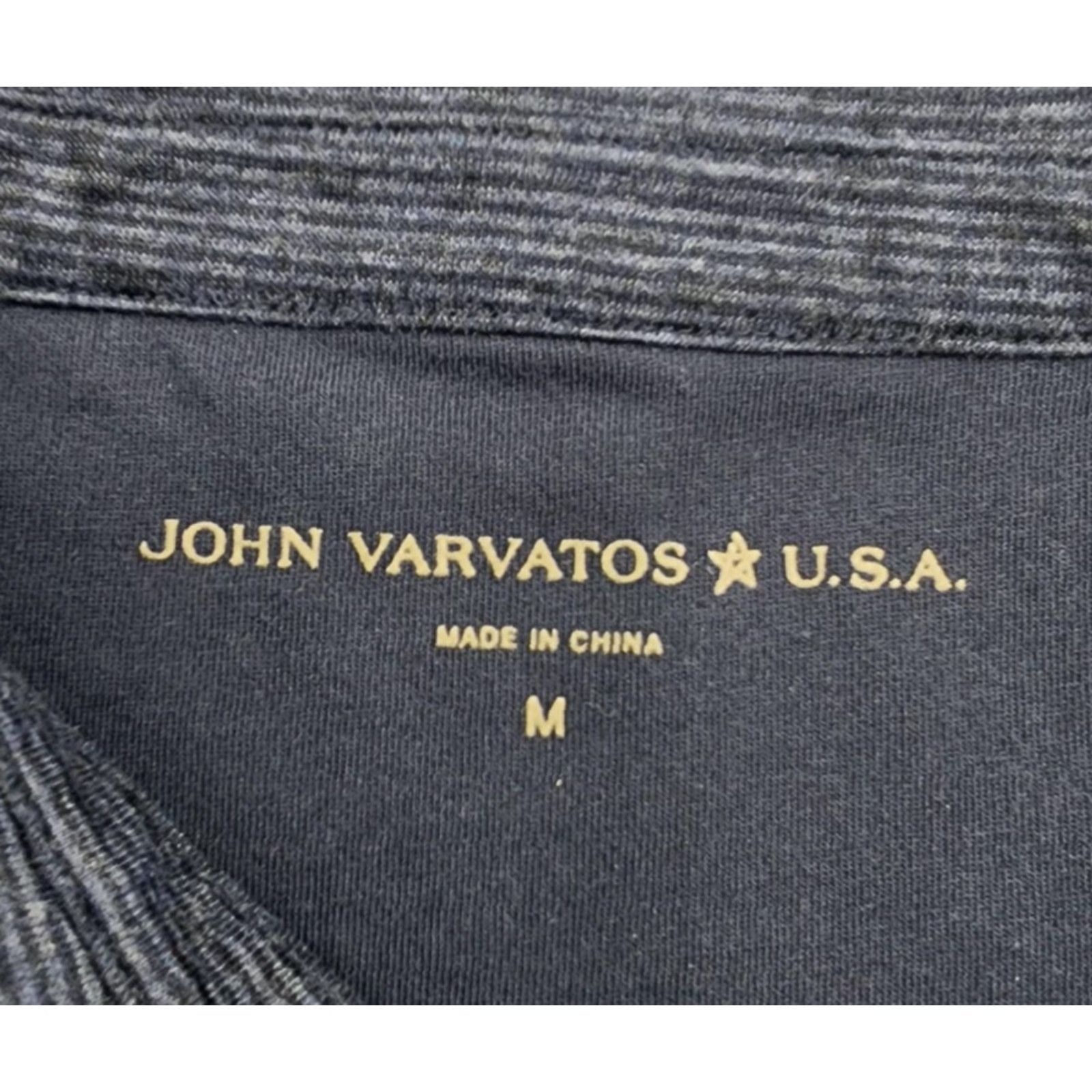 John Varvatos John Varvatos U.S.A. Polo Shirt Mens M Blue Heather Micro Stripe Cotton Shirt Size US M / EU 48-50 / 2 - 5 Thumbnail