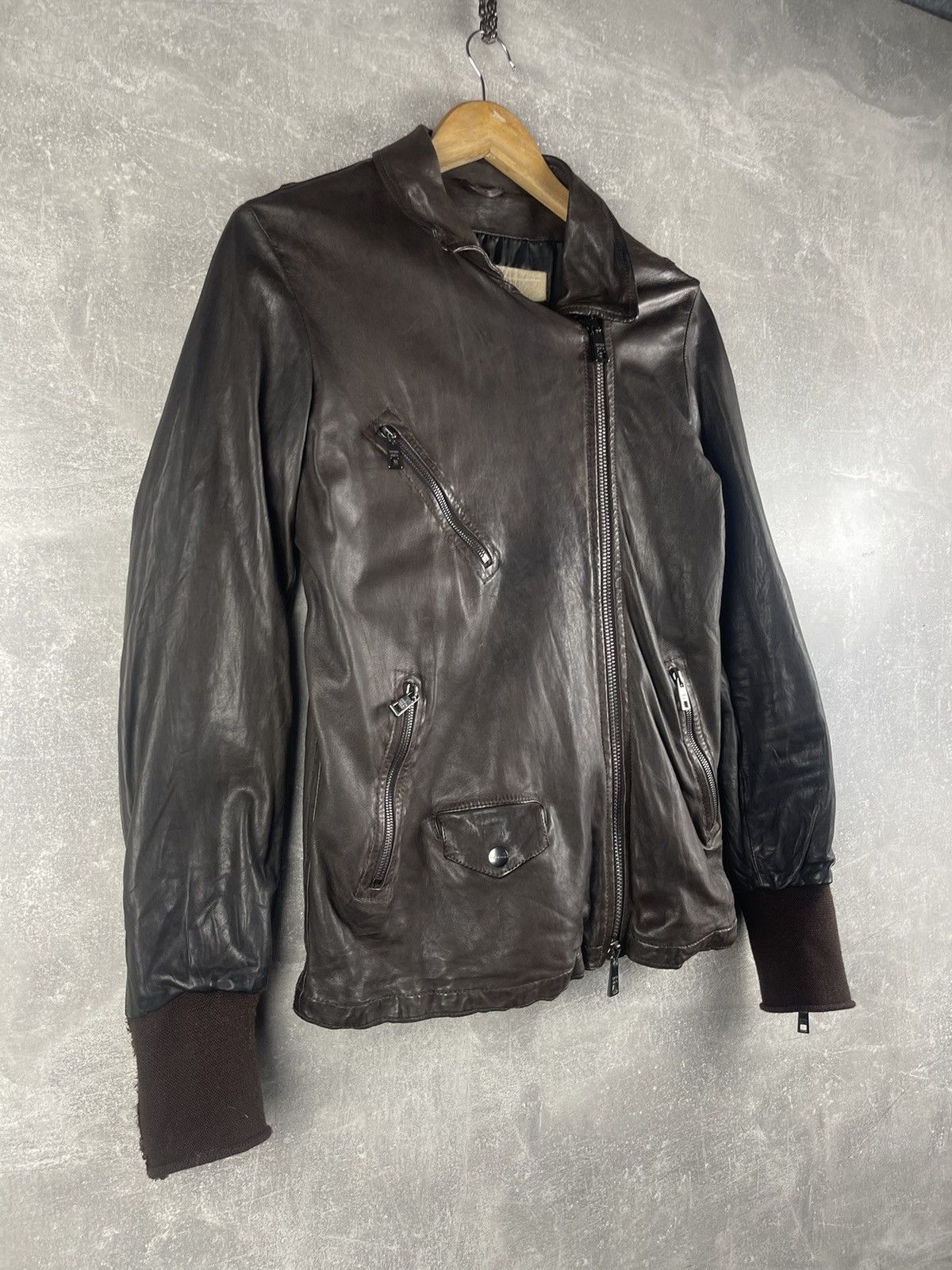 Giorgio Brato Giorgio Brato Dark Brown Vegetable-Tanned Leather Jacket Size US S / EU 44-46 / 1 - 3 Thumbnail