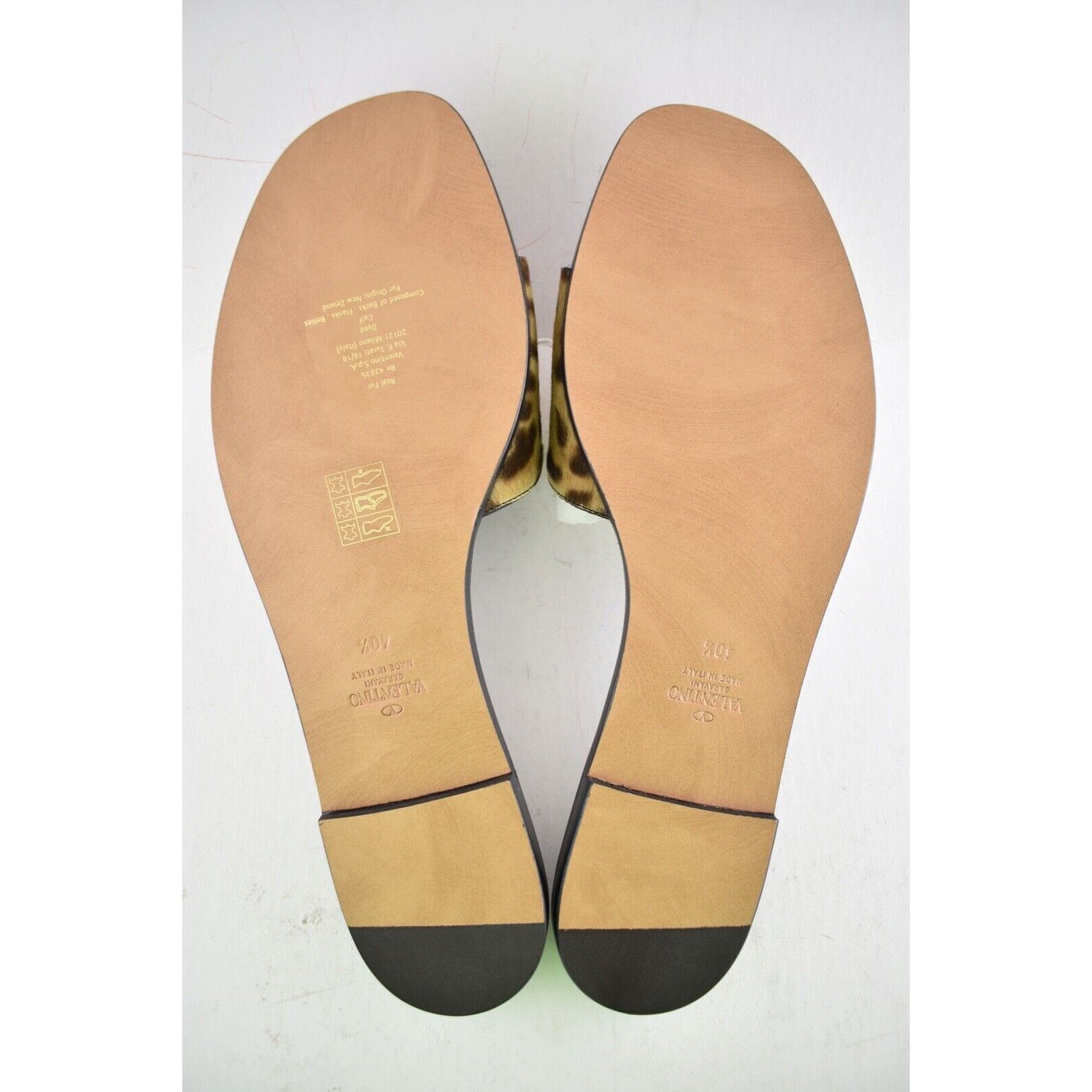 Valentino Valentino V Logo Leopard Black Brown Pony Fur Slides Mule Size US 9 / IT 39 - 12 Thumbnail