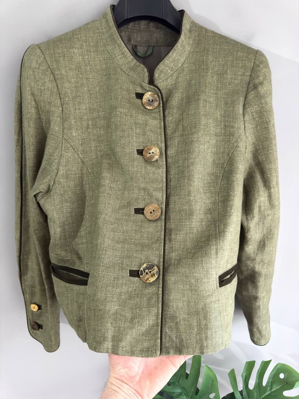 Other Heller Salzburg Trachten Green Olive Linen Blazer Size M-L Size M / US 6-8 / IT 42-44 - 9 Thumbnail