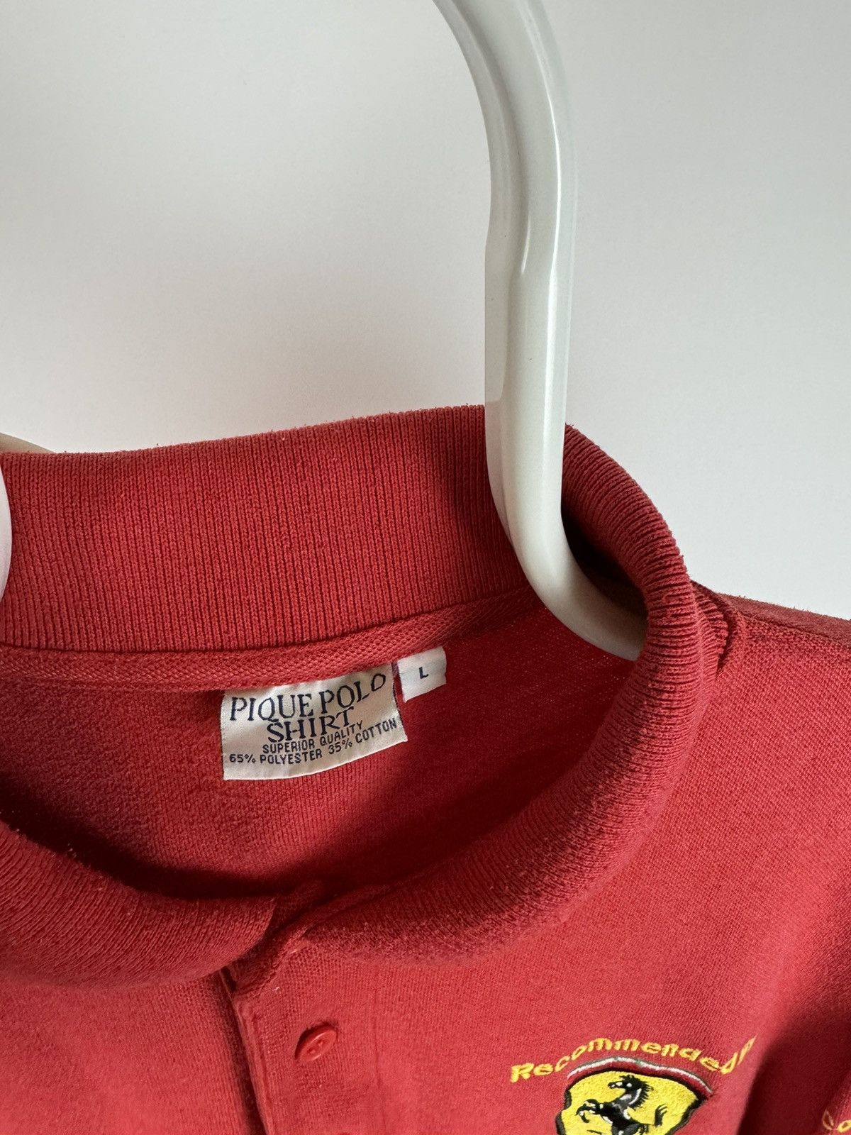 Vintage Vintage Ferrari Shell Racing Pique Polo Shirt Size US L / EU 52-54 / 3 - 3 Thumbnail