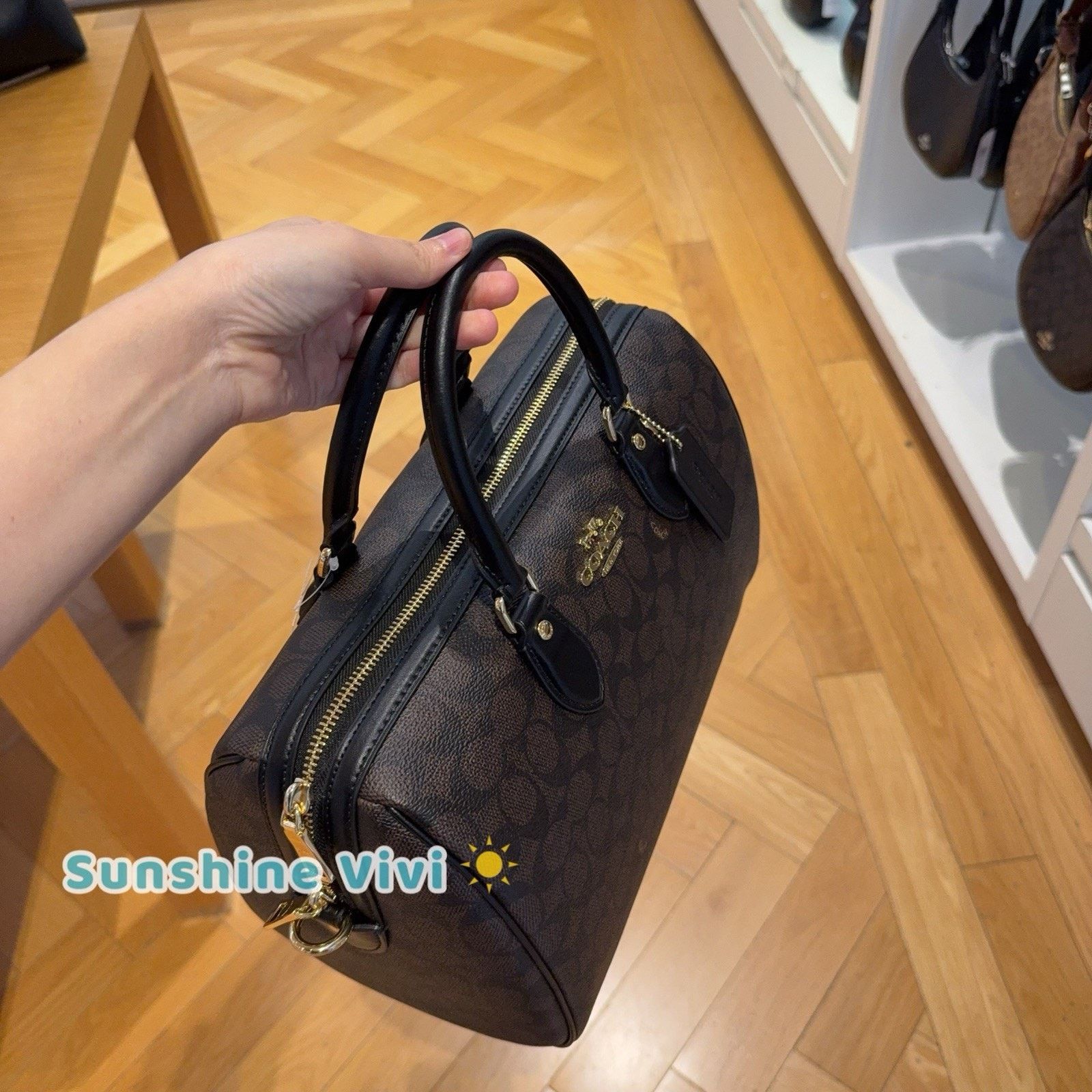 Coach NWT Coach Rowan Large Satchel Bag CEY74 Gold/Walnut /Black Size ONE SIZE - 5 Thumbnail