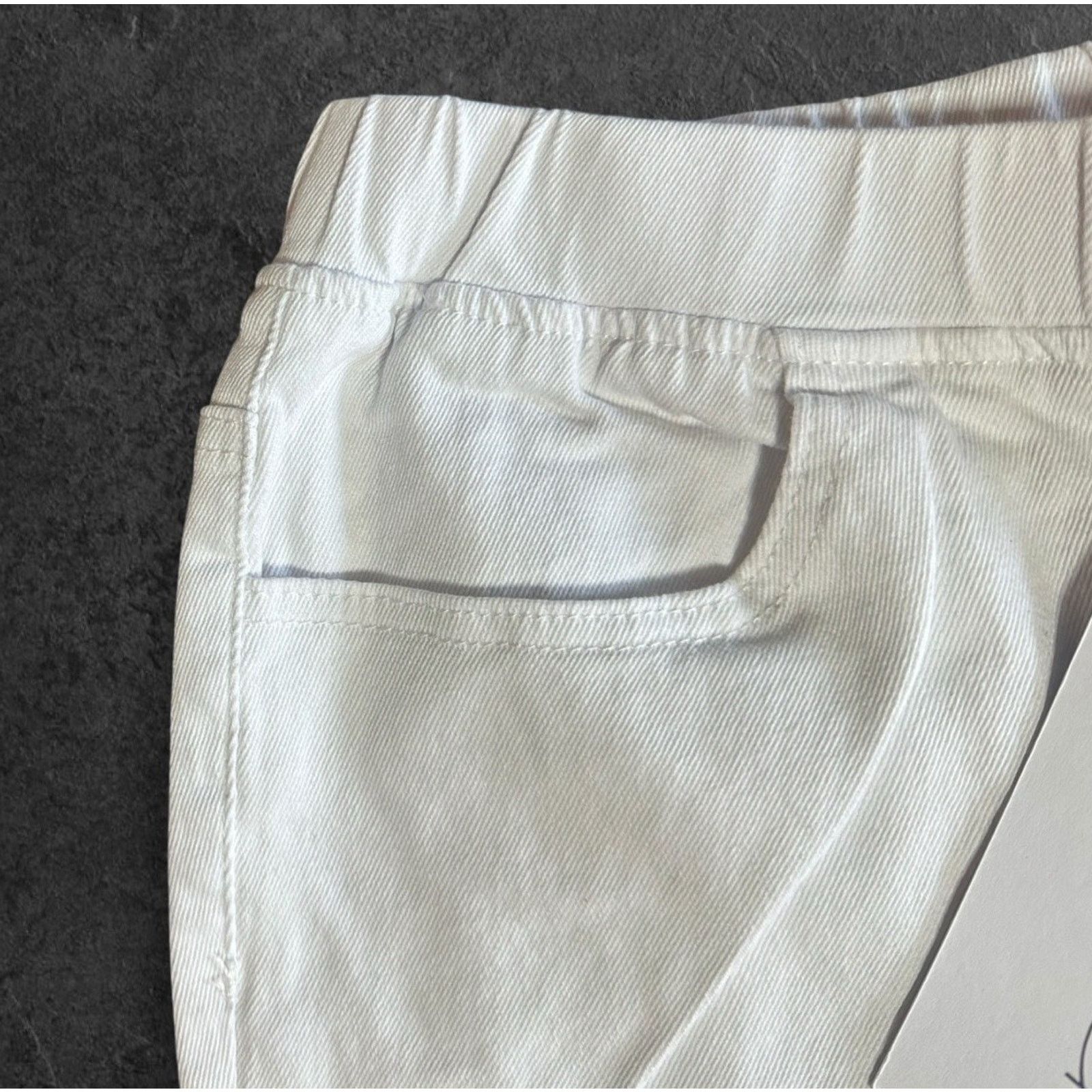 Other Parker & Rowe White Capri Jeans Elastic Waist Rhinestones XL Size 38" / US 16 / IT 52 - 4 Thumbnail