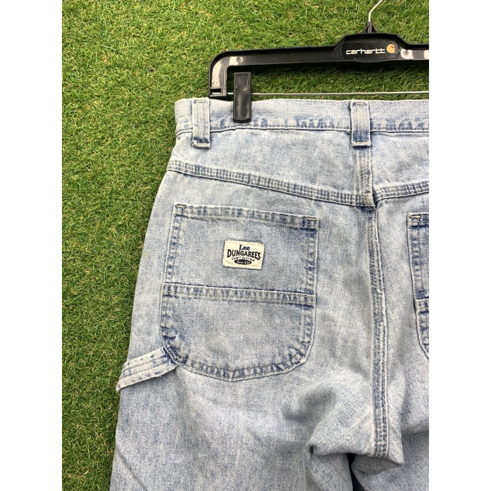 Lee VINTAGE Lee Carpenter Jeans Mens 30x29 Baggy Straight Leg Light Wash Grunge y2k 90s Punk Skater Casual Jeans Mens Size US 30 / EU 46 - 3 Thumbnail
