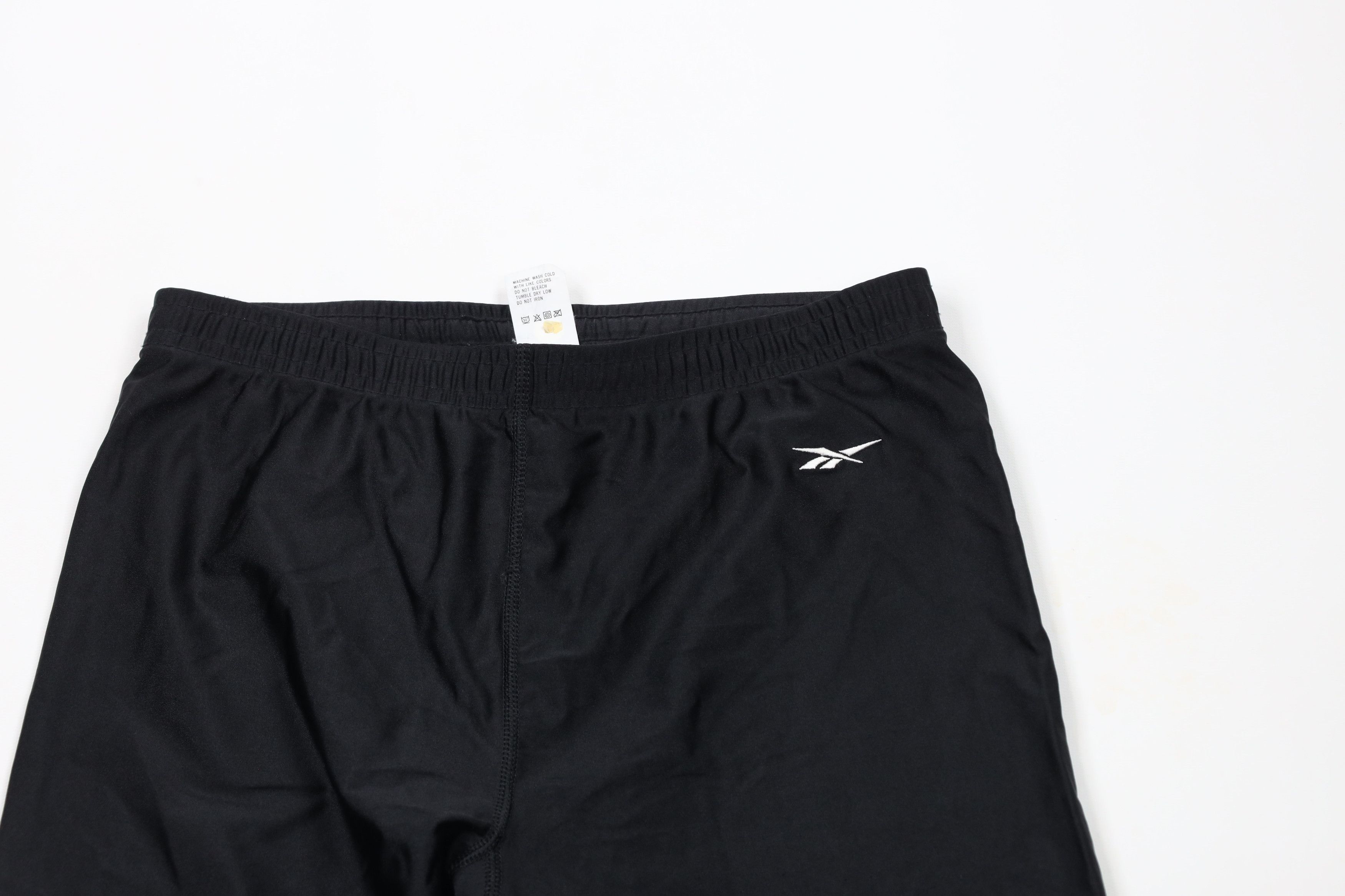 Reebok × Vintage Vintage 90s Reebok Logo Spandex Running Gym Pants Black USA Size 26" / US 2 / IT 38 - 2 Thumbnail
