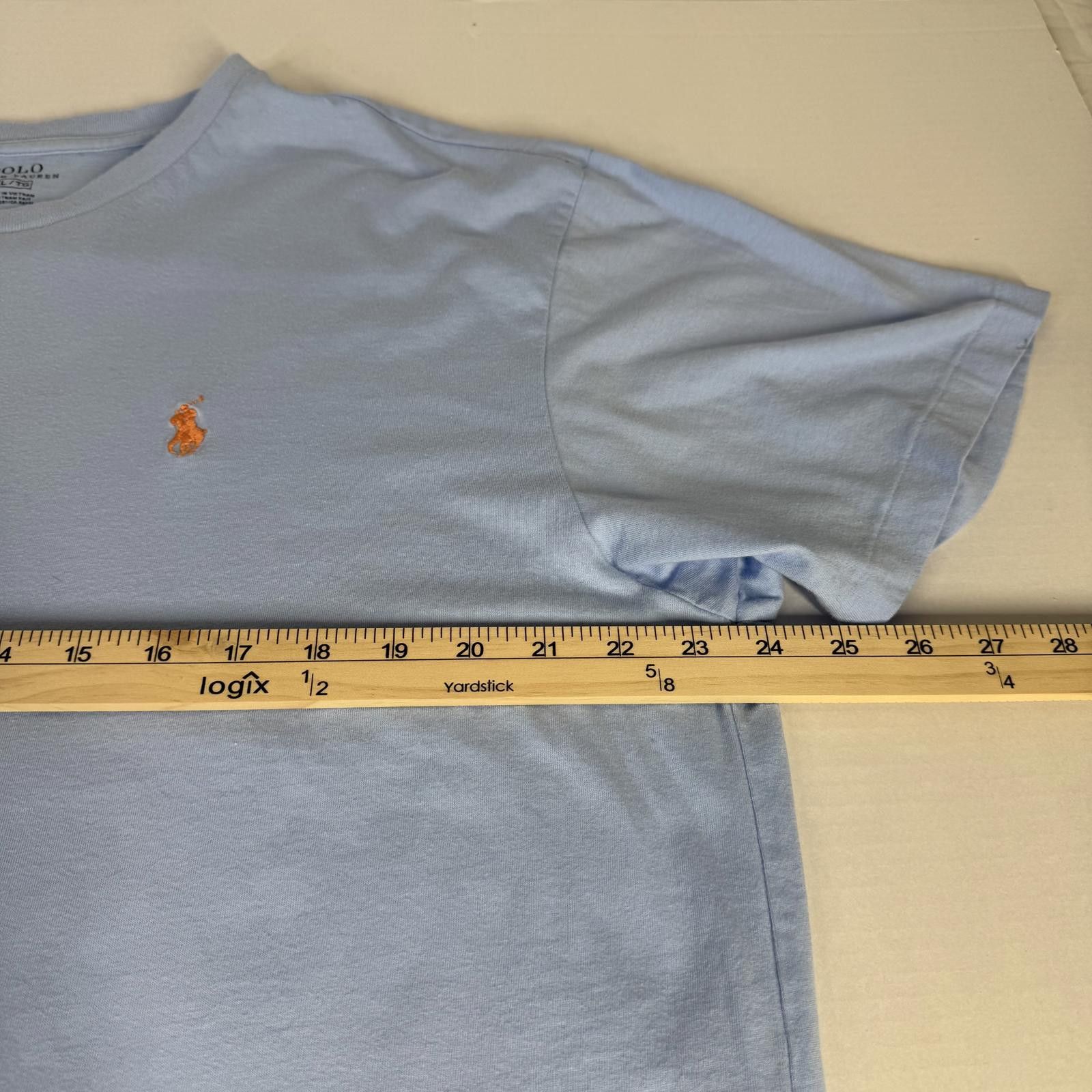 Designer Ralph Lauren Men’s XL T-Shirt Short Sleeve Light Blue Size US XL / EU 56 / 4 - 4 Thumbnail