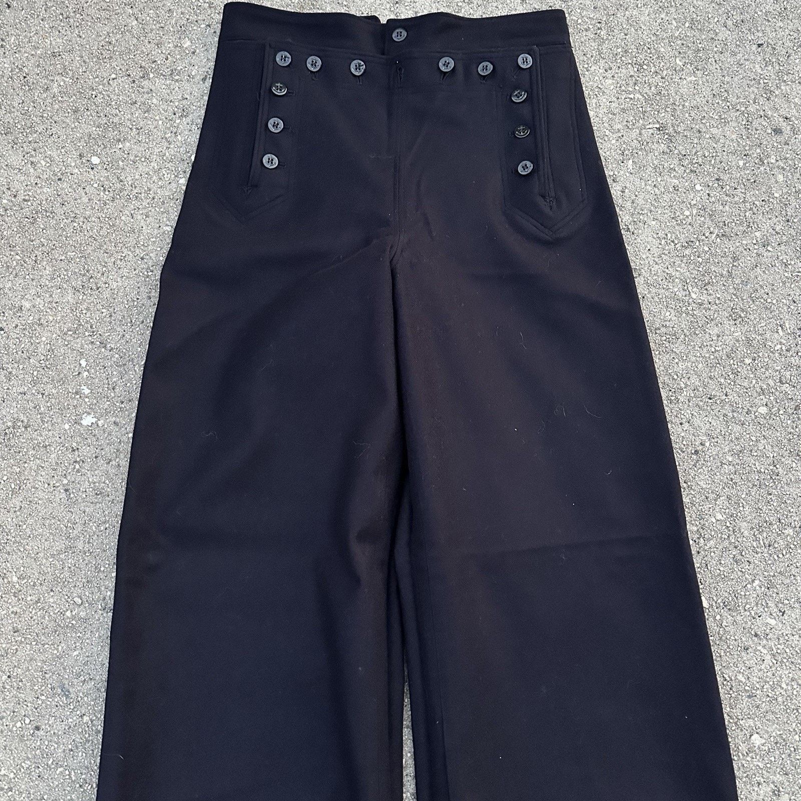 Vintage Vintage 60s U.S. Navy Blue Wool Sailor Pants 30L Military Size US 28 / EU 44 - 2 Thumbnail