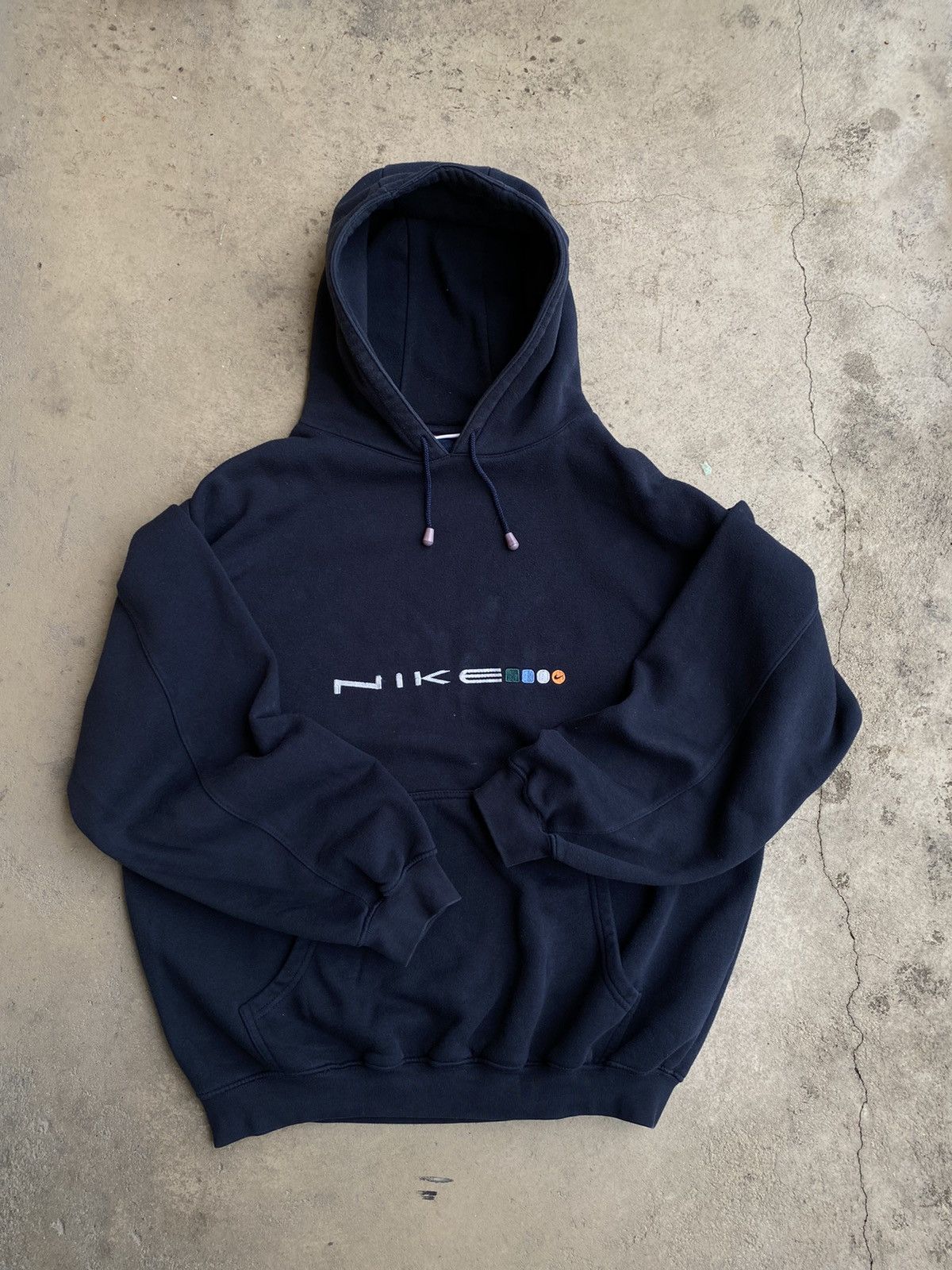 Nike × Vintage vintage 90' Nike central big logo hoodie baggy oversized Size US L / EU 52-54 / 3 - 2 Thumbnail