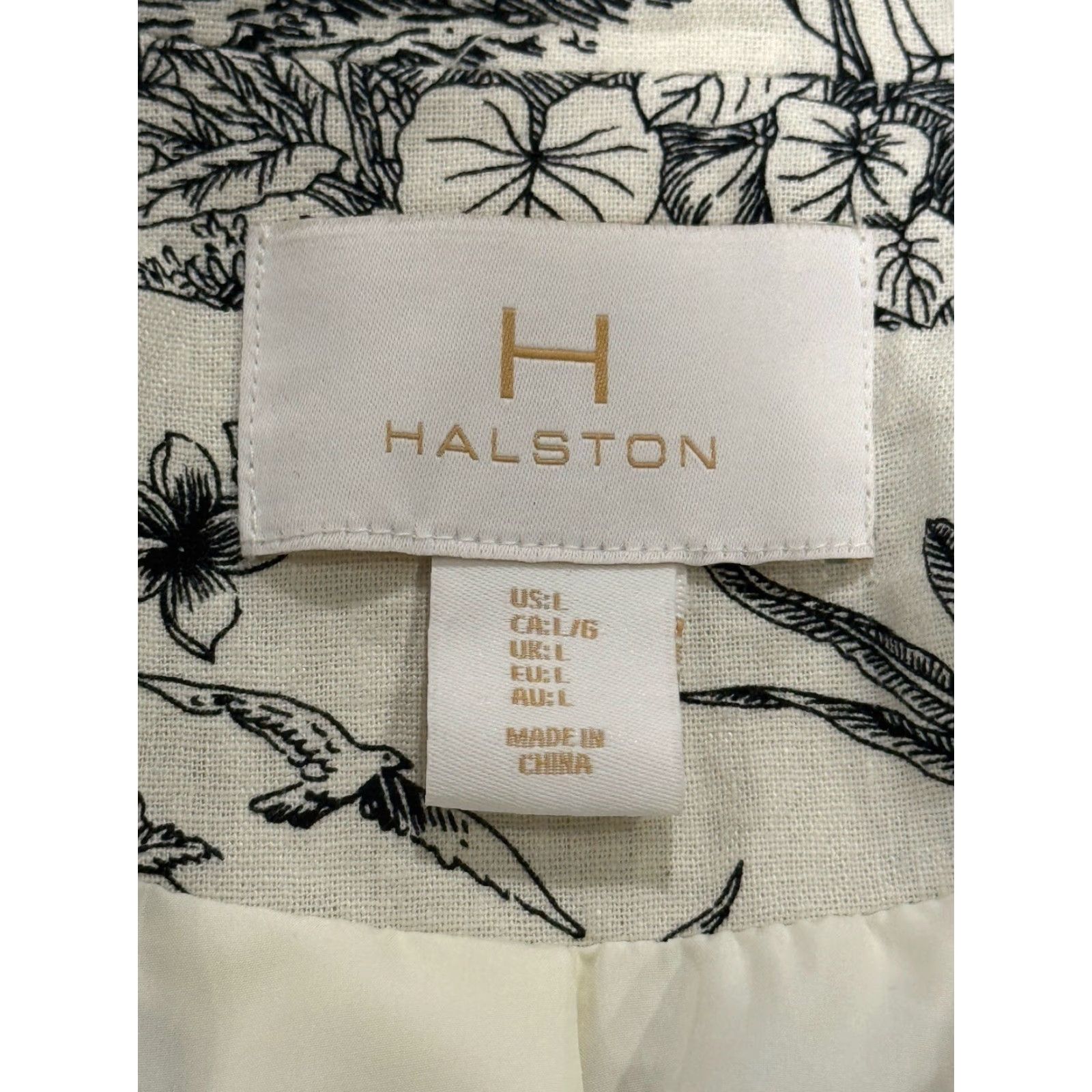 Halston H Halston Blazer Women's Linen Blend Black/White Plaid Open Front 4-Button L Size Dressed for Travel Casual Size L / US 10 / IT 46 - 3 Thumbnail