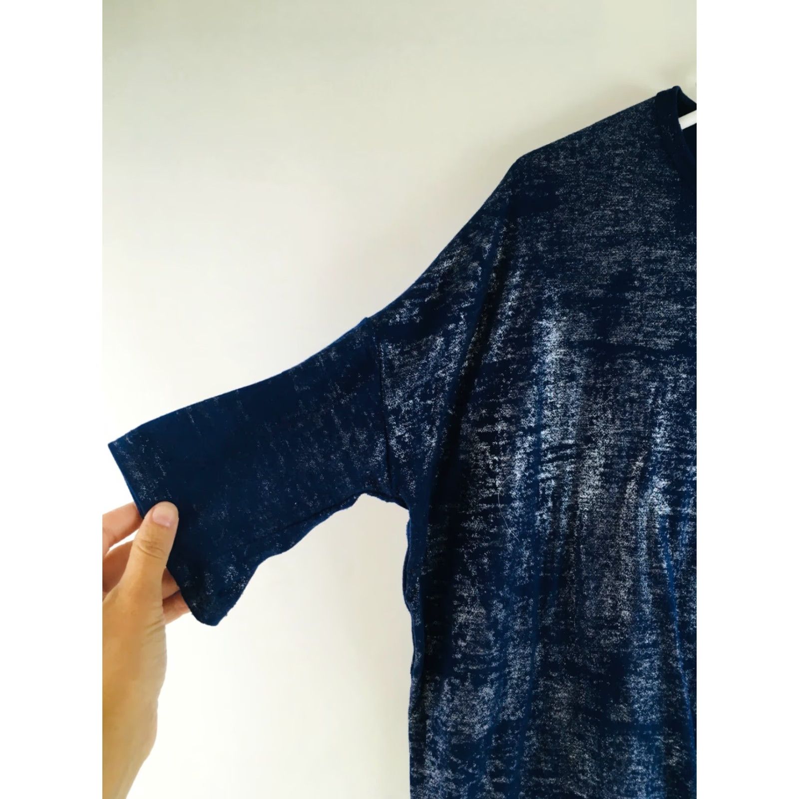 Vintage Lularoe Shirt Women's XS Navy Blue Short Sleeve Perfect Metallic Silver T-Shirt Size XS / US 0-2 / IT 36-38 - 2 Thumbnail