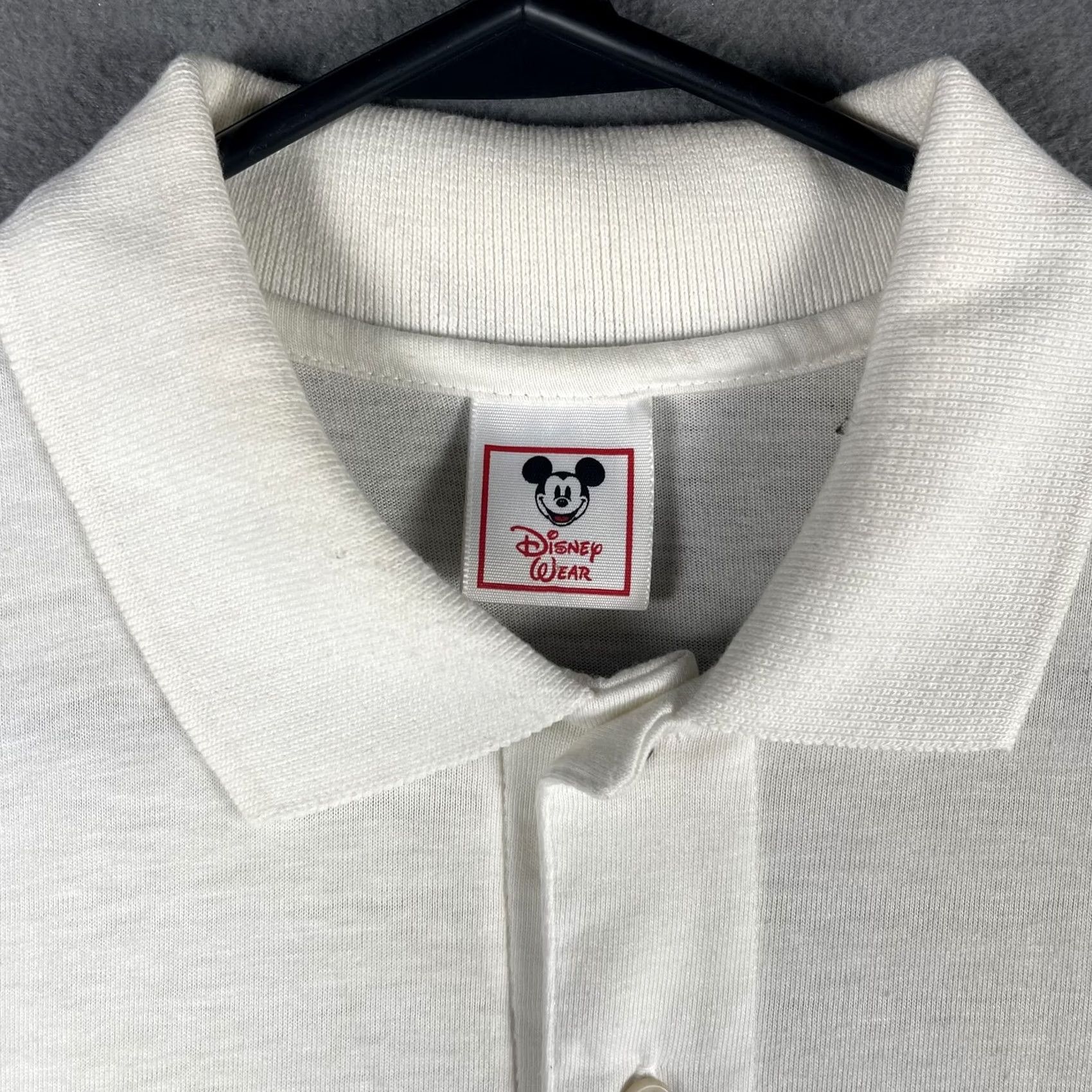 Disney VINTAGE Disney Wear Polo Shirt Mens Large White Mickey Mouse Embroidered USA 90s Size US L / EU 52-54 / 3 - 5 Thumbnail