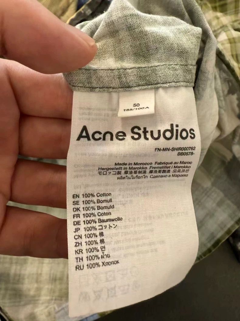 Acne Studios Acne Studios size:50 A light green color-blocking oil pain Size US M / EU 48-50 / 2 - 4 Thumbnail
