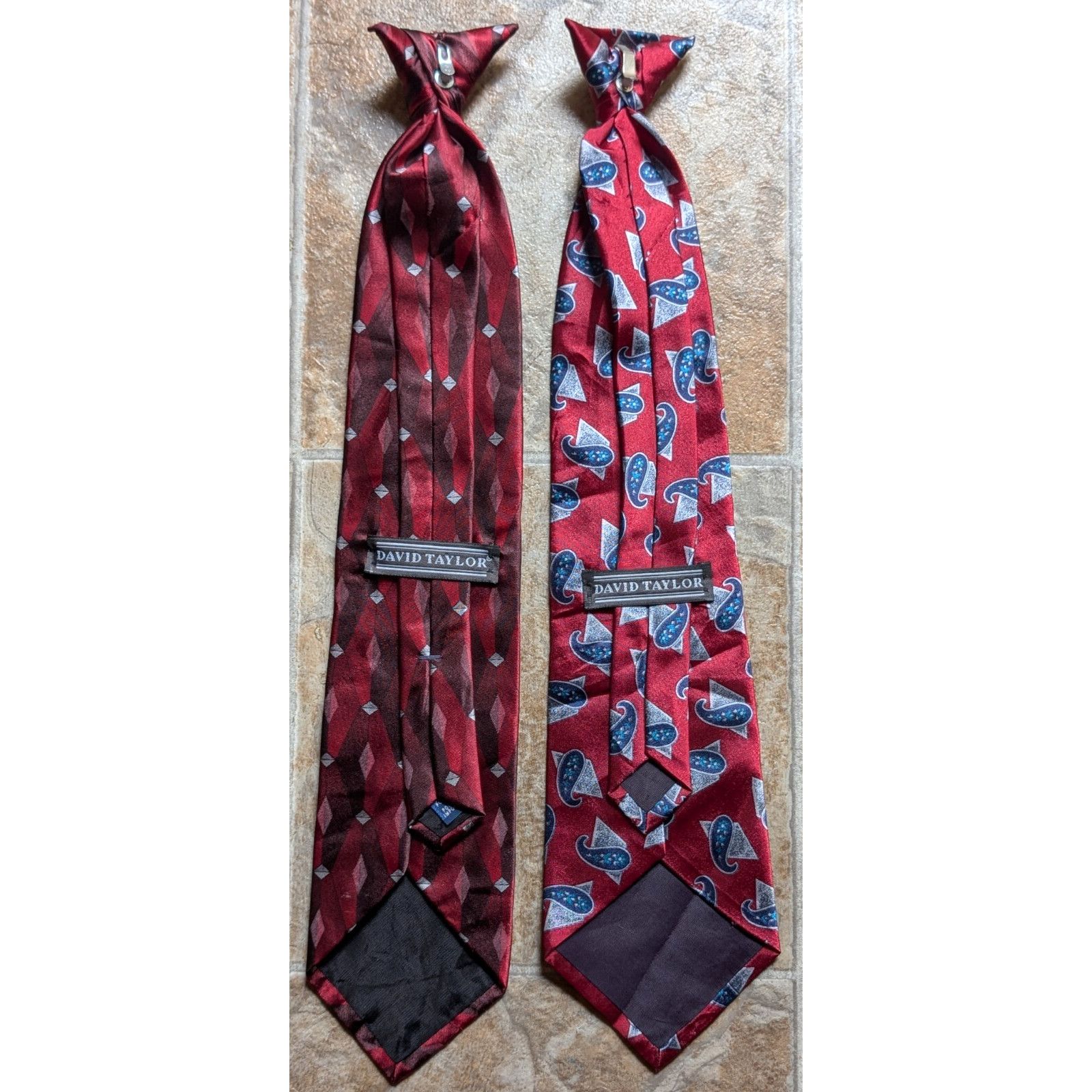 David Taylor Vintage David Taylor Mens Clip On Ties/2 Polyester Size ONE SIZE - 3 Thumbnail