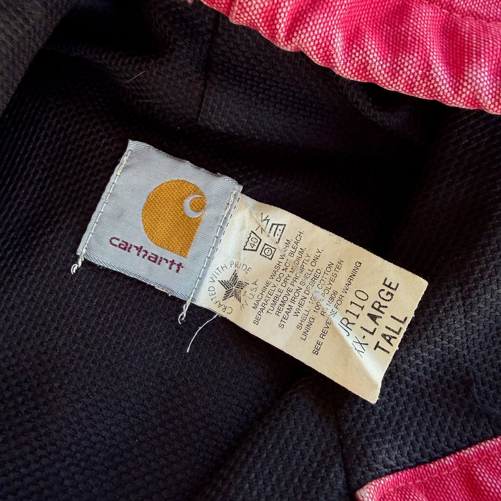 Carhartt × Vintage Carhartt JR110 faded red hooded work wear jacket Size US XXL / EU 58 / 5 - 6 Thumbnail