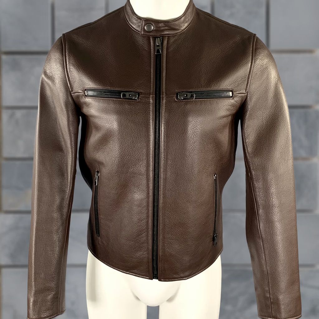Coach COACH XS Brown Leather Moto Racer Jacket Men's Jacket Vintage? Size US XS / EU 42 / 0 - 1 Thumbnail