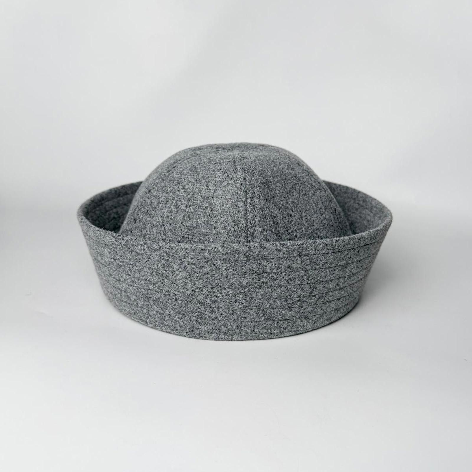 Japanese Brand Grey Wool Eyelet Beret Sailor Hat Y2K French Girl Size ONE SIZE - 6 Thumbnail