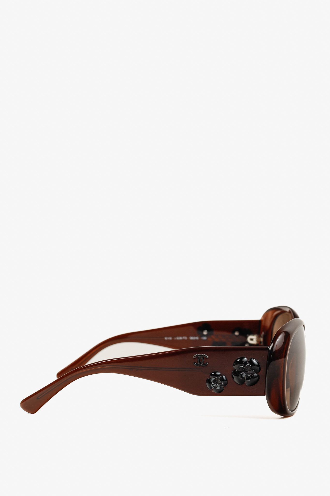 Chanel Chanel 5113 Brown Camellia-Detail Oversized Sunglasses Size ONE SIZE - 4 Thumbnail