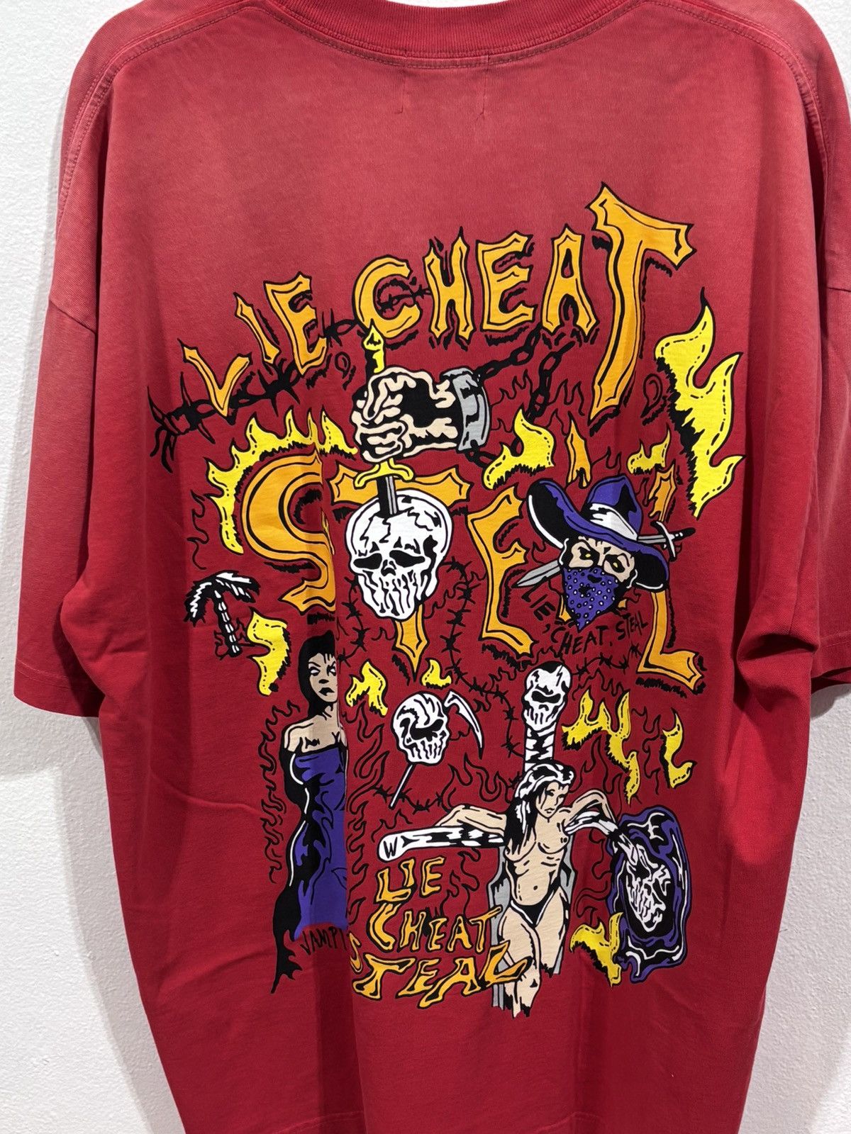 Warren Lotas Warren Lotas Lie Cheat Steal Tee Size US XXL / EU 58 / 5 - 6 Thumbnail