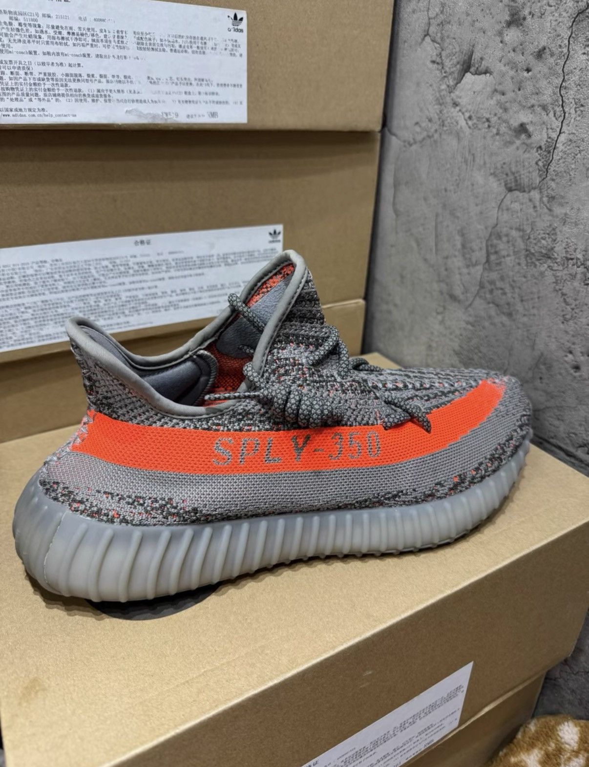 Adidas Adidas Yeezy 350 V2 Grey Orange Static GW1229 K37 Size US 10.5 / EU 43-44 - 5 Thumbnail