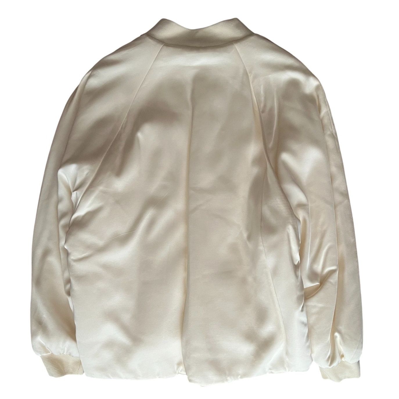 Mango Mango Beige Satin Long Puffed Sleeves Quilt Bomber Jacket Size L / US 10 / IT 46 - 8 Thumbnail