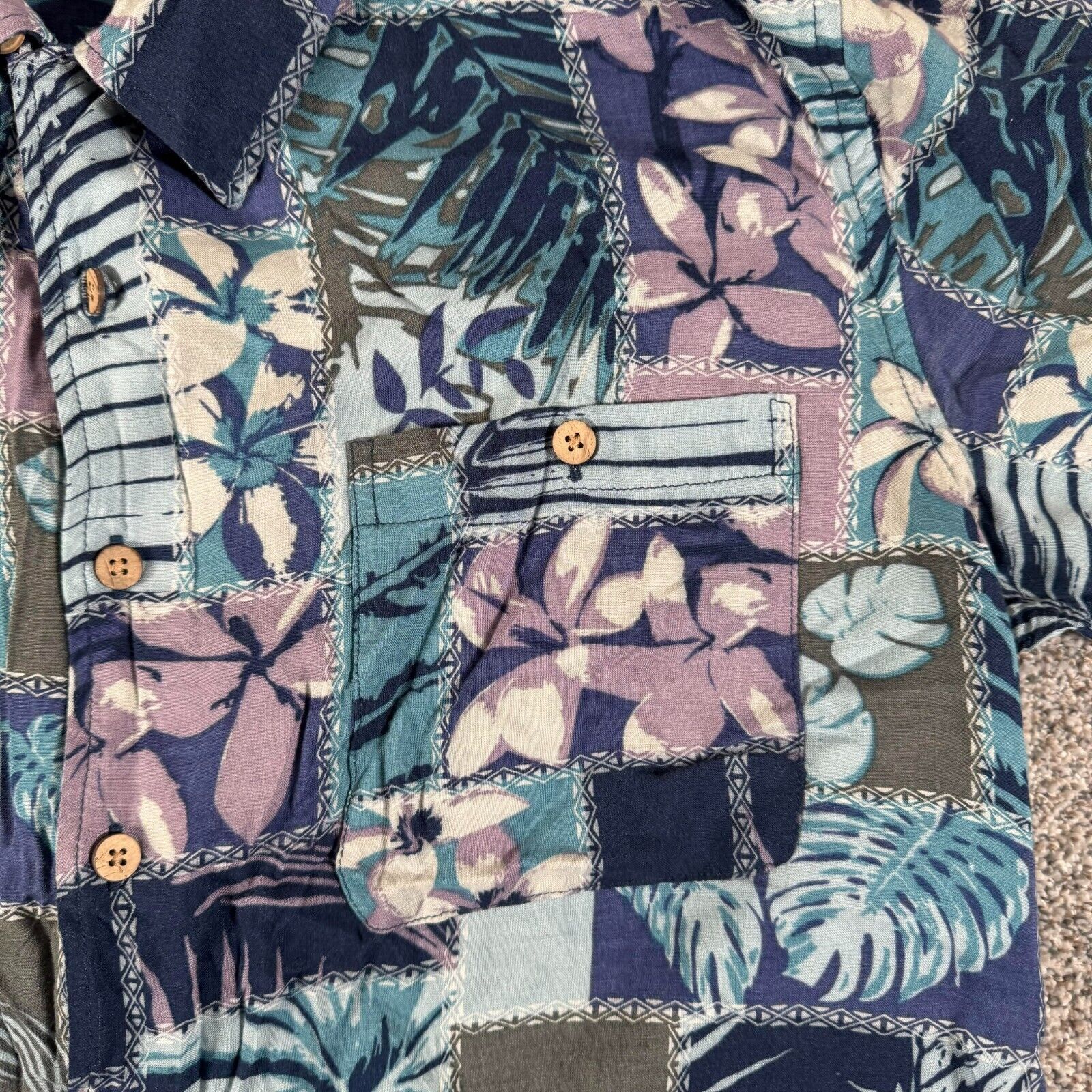 Other TropiCool Hawaiian Shirt Mens Medium Patchwork Boho Floral Size US M / EU 48-50 / 2 - 3 Thumbnail