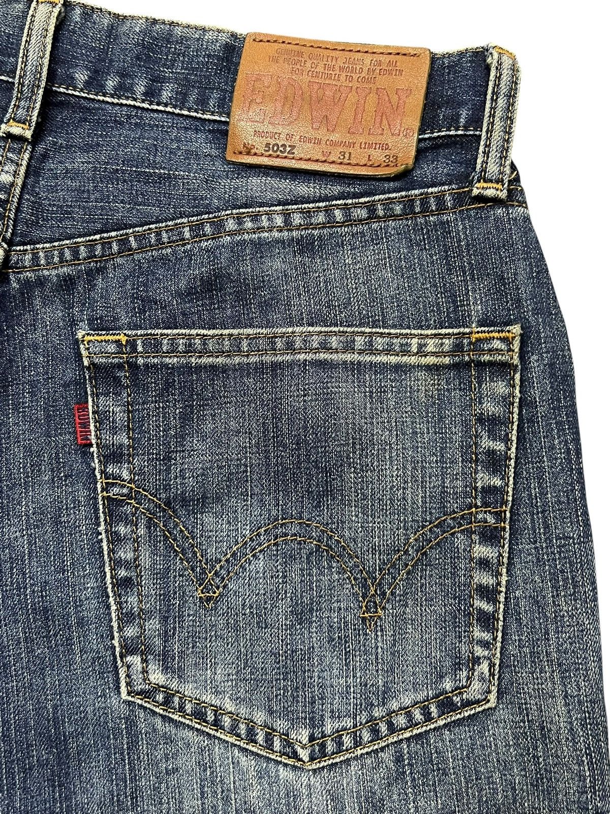 Edwin Baggy Vintage Edwin 503z - Faded Mud Wash, Distressed Denim Size US 30 / EU 46 - 9 Thumbnail