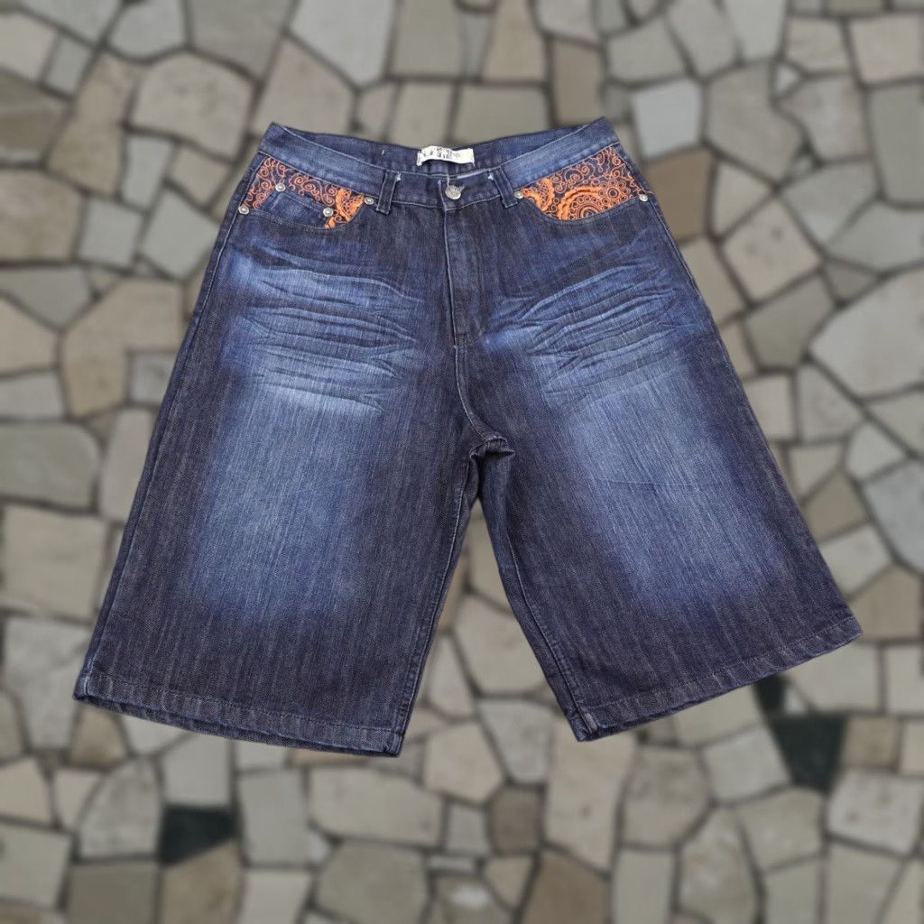 Denime Vintage Sacred Cult Shorts Men 40 Paisley Embroidered Baggy Denim Jorts Y2K Size US 40 / EU 56 - 1 Thumbnail