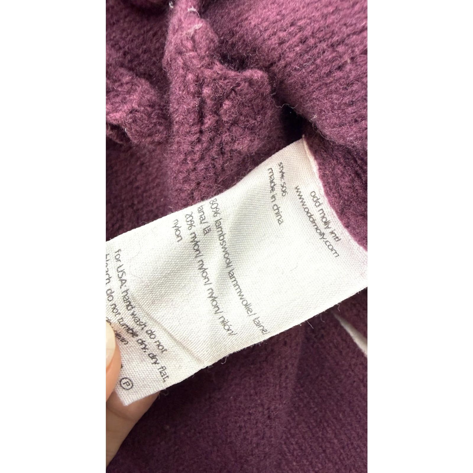 Vintage VINTAGE Odd Molly Cardigan Sweater Womens Small Purple Lambswool Belted Ruffle Pockets 306 Size S / US 4 / IT 40 - 6 Thumbnail