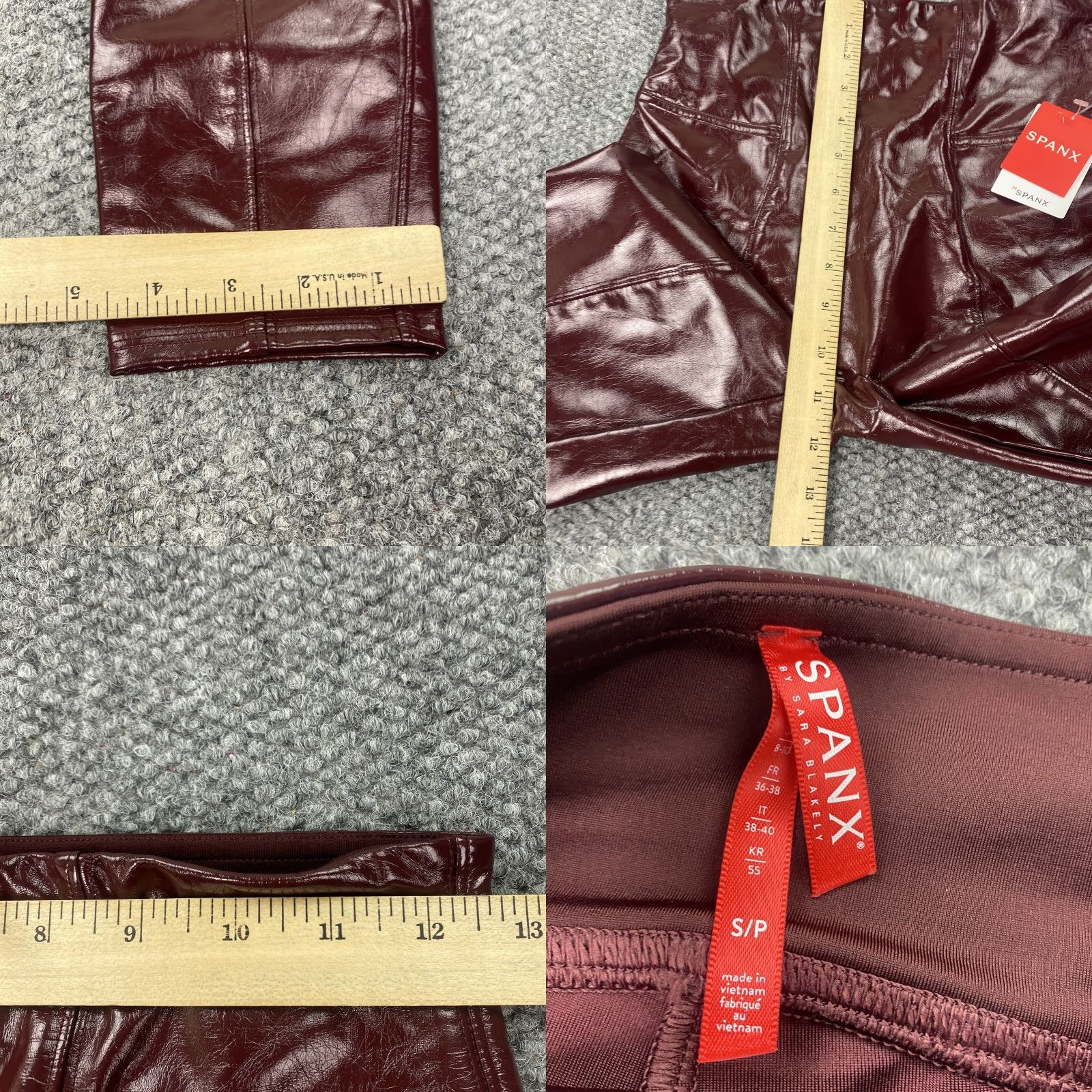 Spanx Spanx Faux Patent Leather Leggings Womens Small Ruby High Rise Shiny Red Pants Size 28" / US 6 / IT 42 - 8 Thumbnail