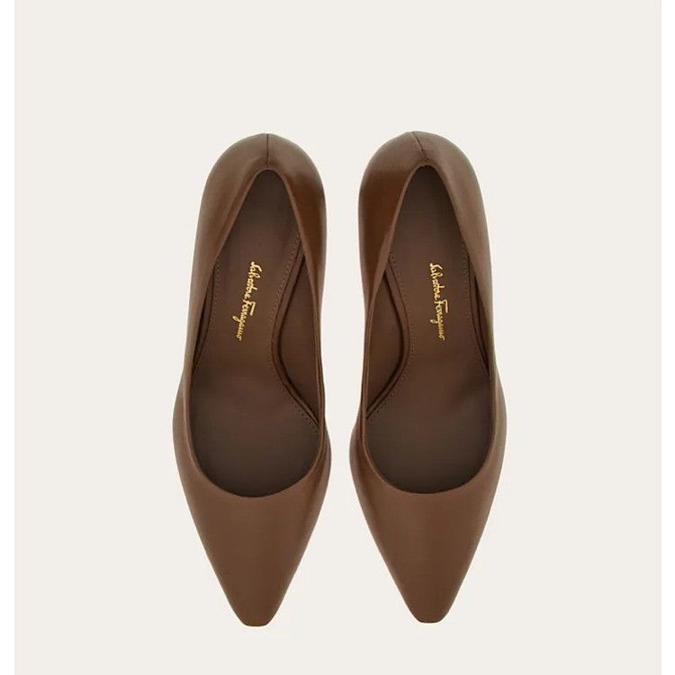 Salvatore Ferragamo o1s1rm0924 Clay Leather Pumps in Brown Size US 6.5 / IT 36.5 - 5 Thumbnail
