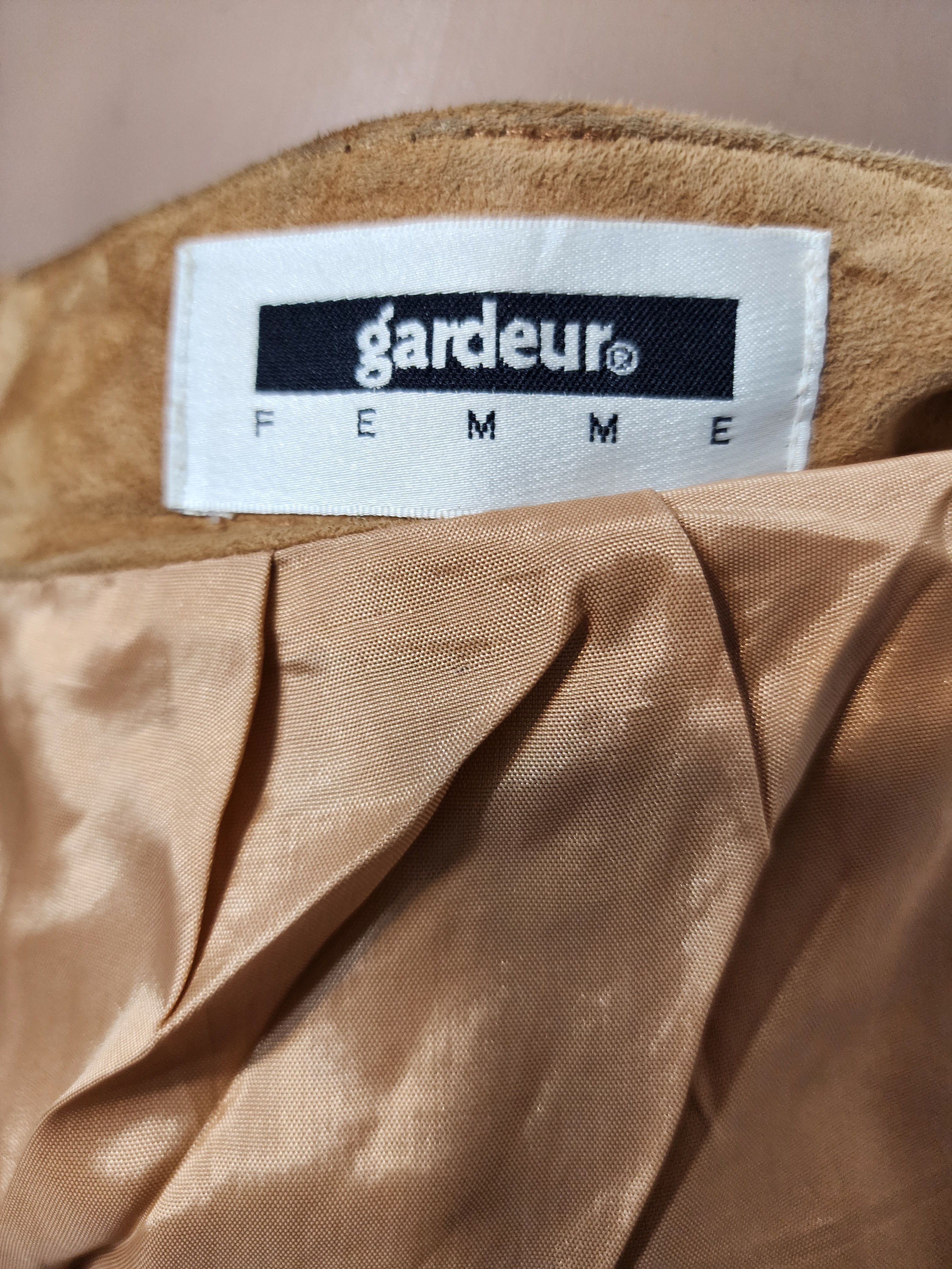 Genuine Leather Brown Suede Leather Skirt Size 33" - 9 Thumbnail