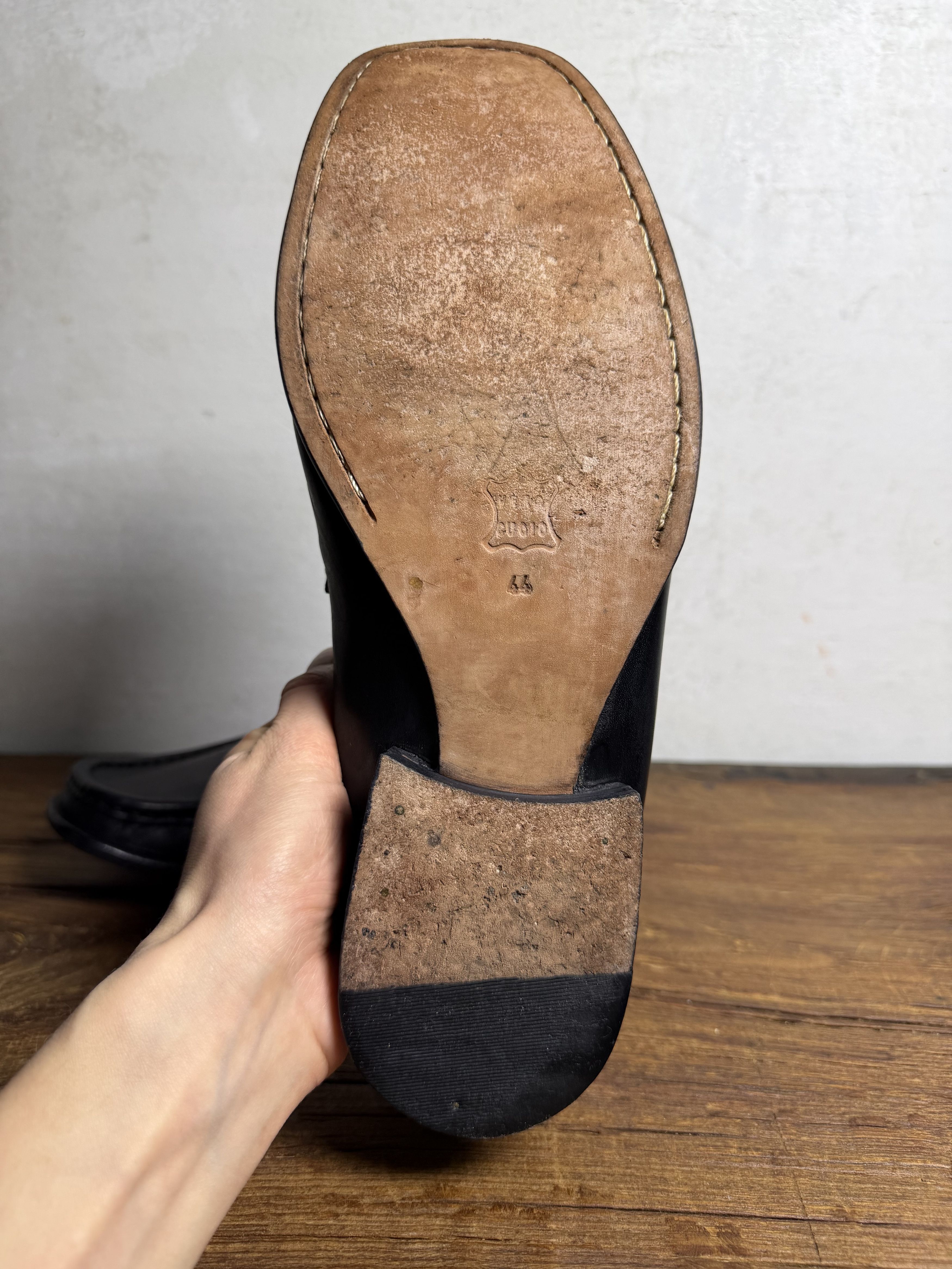 Handmade Bertie Leather Tremenoues Square Toe Loafers Size US 11 / EU 44 - 11 Thumbnail