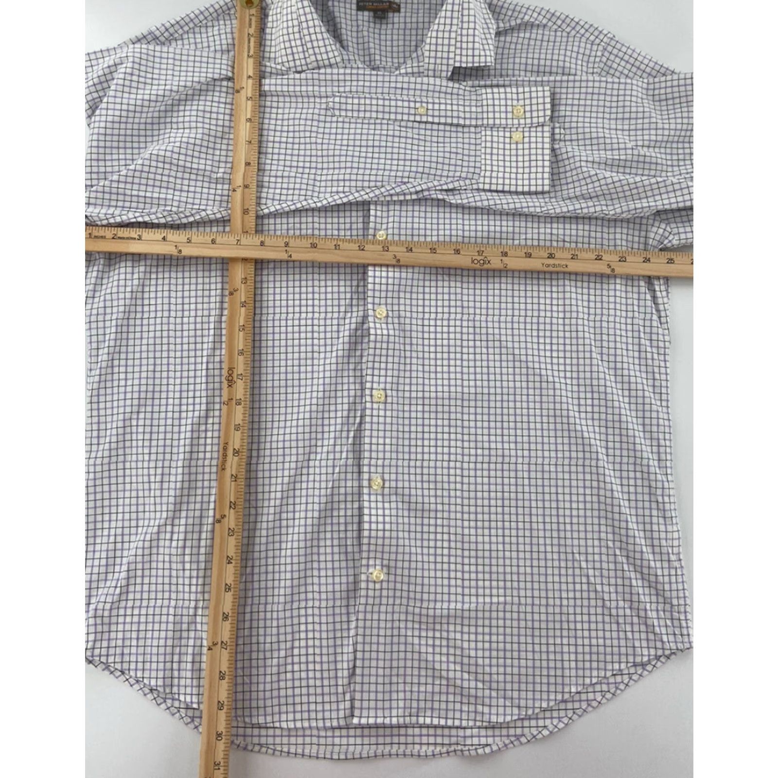 Peter Millar VINTAGE? No — Peter Millar Summer Comfort Men’s Button-Up Shirt XL Purple White Check 1969 Modern Long Sleeve Casual Button-Front Size US XL / EU 56 / 4 - 7 Thumbnail