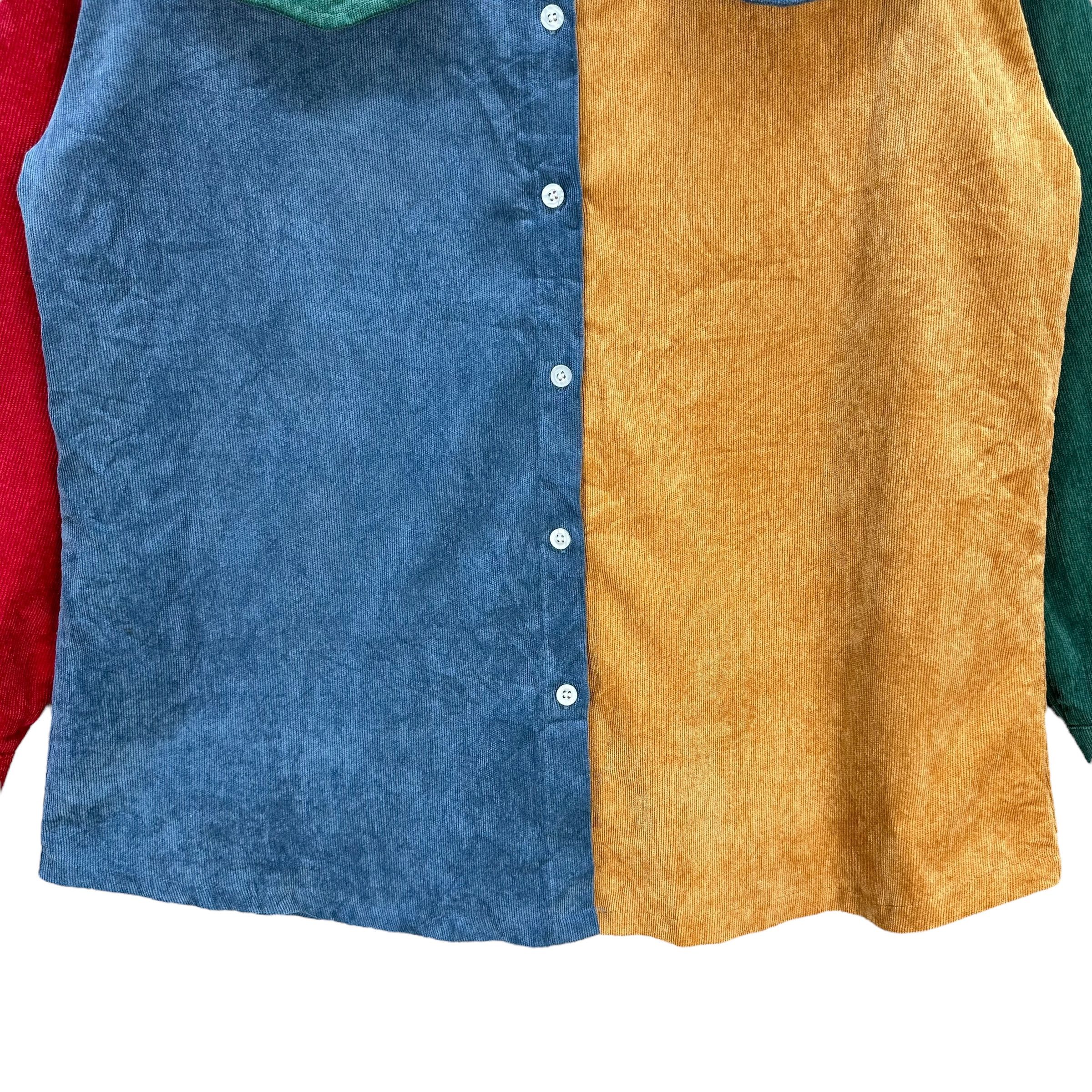 Japanese Brand ROMWE Multicolor Patchwork Button Shirt #A40-0904 Size M / US 6-8 / IT 42-44 - 3 Thumbnail