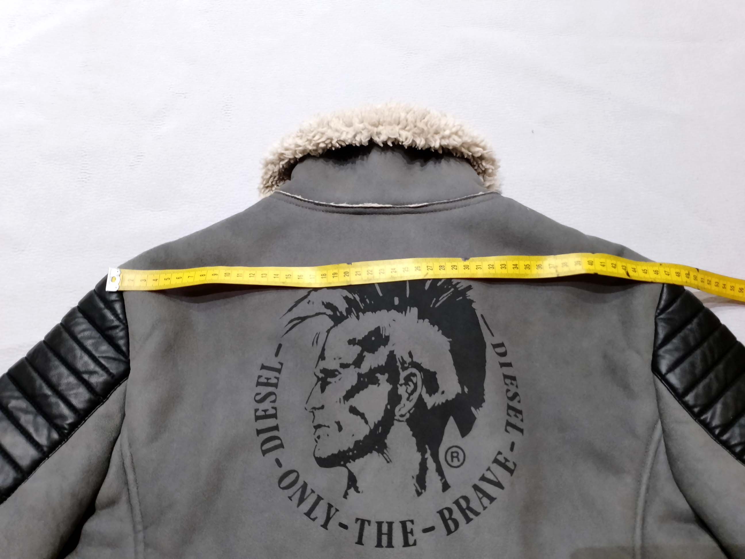 Diesel Diesel Faux Fur Jacket - Gray - Bold Indian Logo Size L / US 10 / IT 46 - 17 Thumbnail