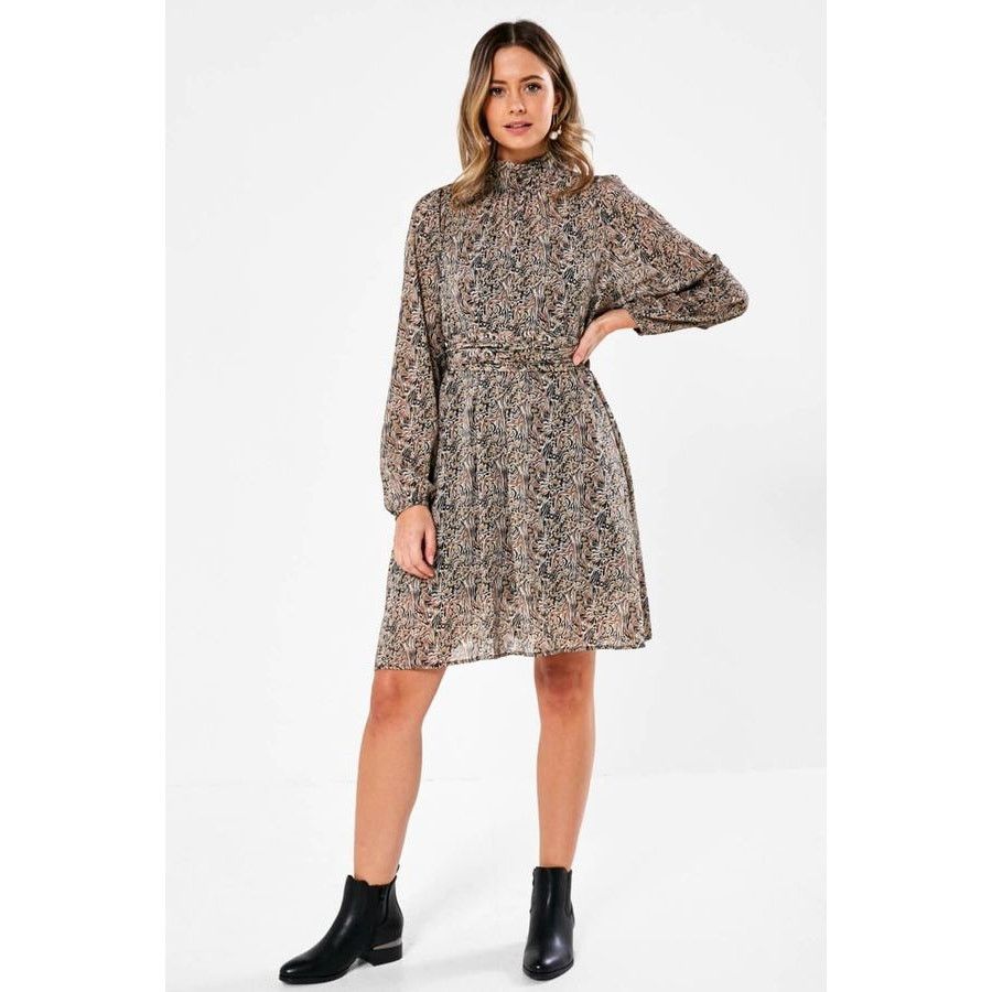 Other AWARE by Vero Moda Josephine Printed Mock Neck Dress Small Size S / US 4 / IT 40 - 5 Thumbnail
