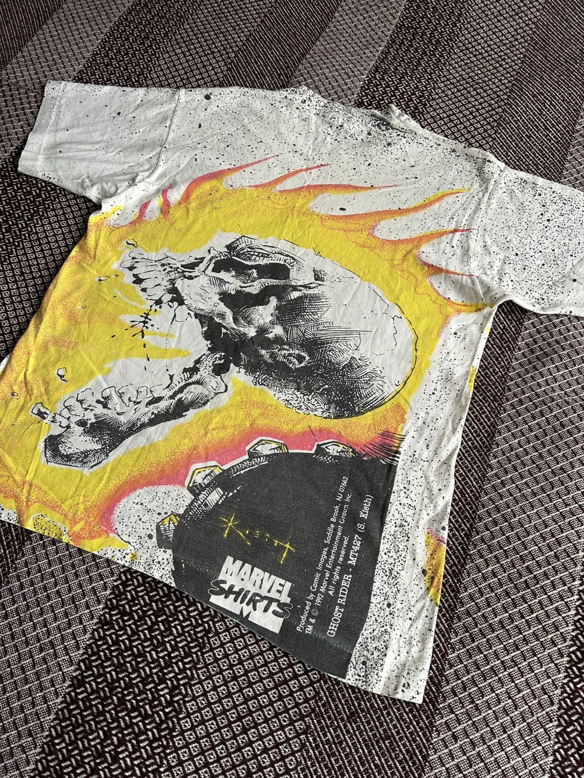 Marvel Comics Vintage Ghost Rider 1992 Marvel Overprint Crazy T-shirt Sz L Size US L / EU 52-54 / 3 - 15 Thumbnail