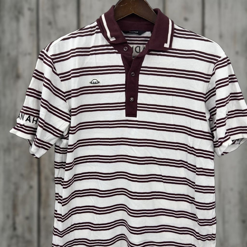 Vintage Radmor Golf Polo Shirt Mens M Striped Pique Stretch Logo White Red Clothing Sports Golf Shirt Polo Size US M / EU 48-50 / 2 - 1 Thumbnail