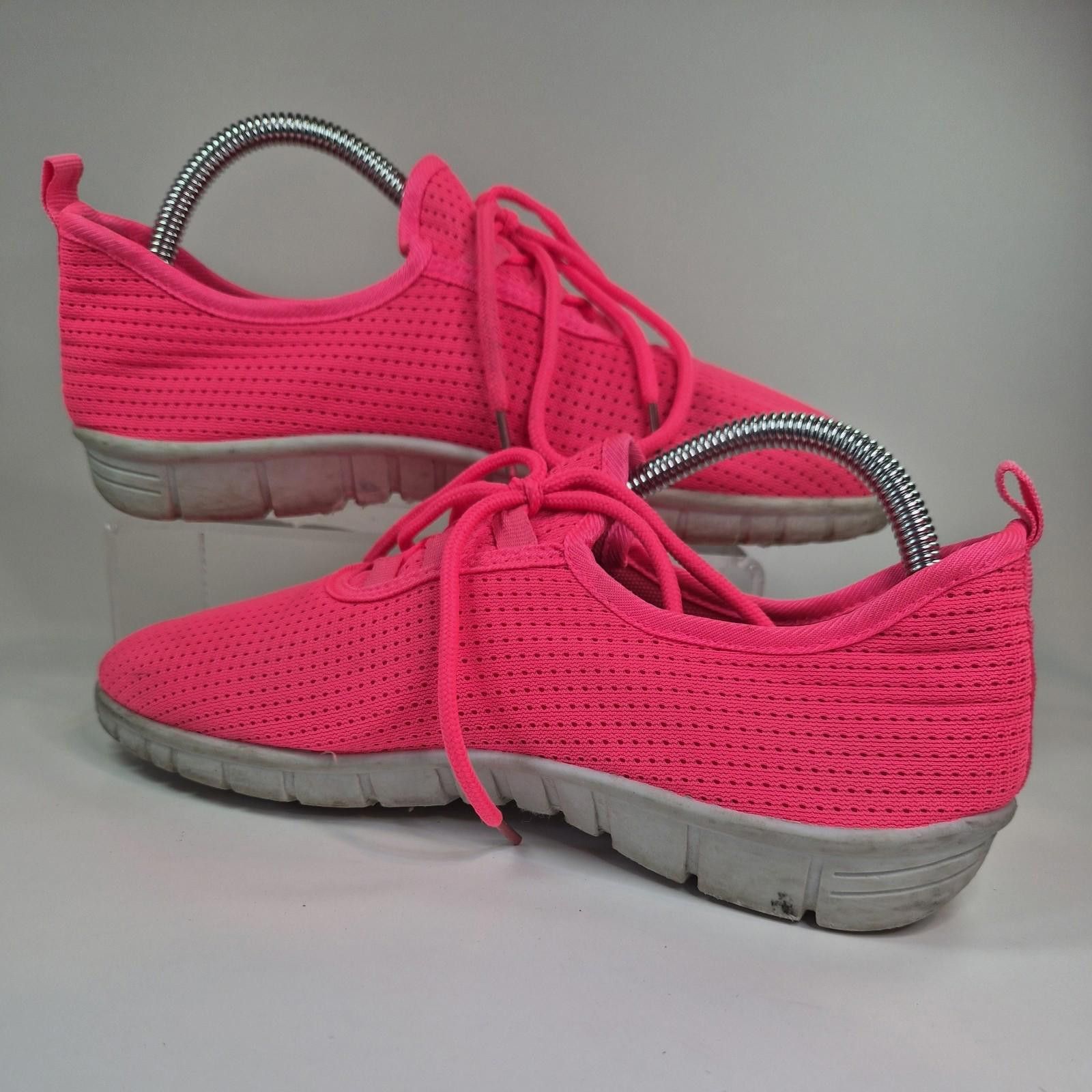 Other Light Weight Women Shoes Sz8 Neon Pink Athletic Lace Up Mesh Size US 8 / IT 38 - 4 Thumbnail
