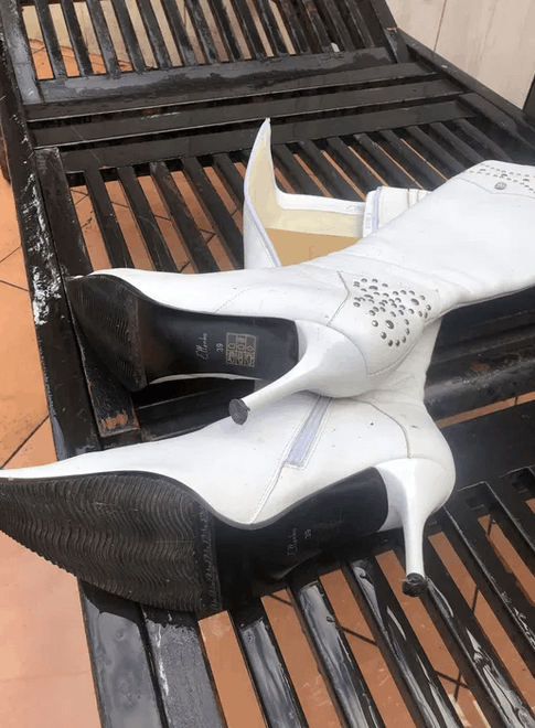 Other White studded boots US sz 8.5 Size US 8.5 / IT 38.5 - 3 Thumbnail