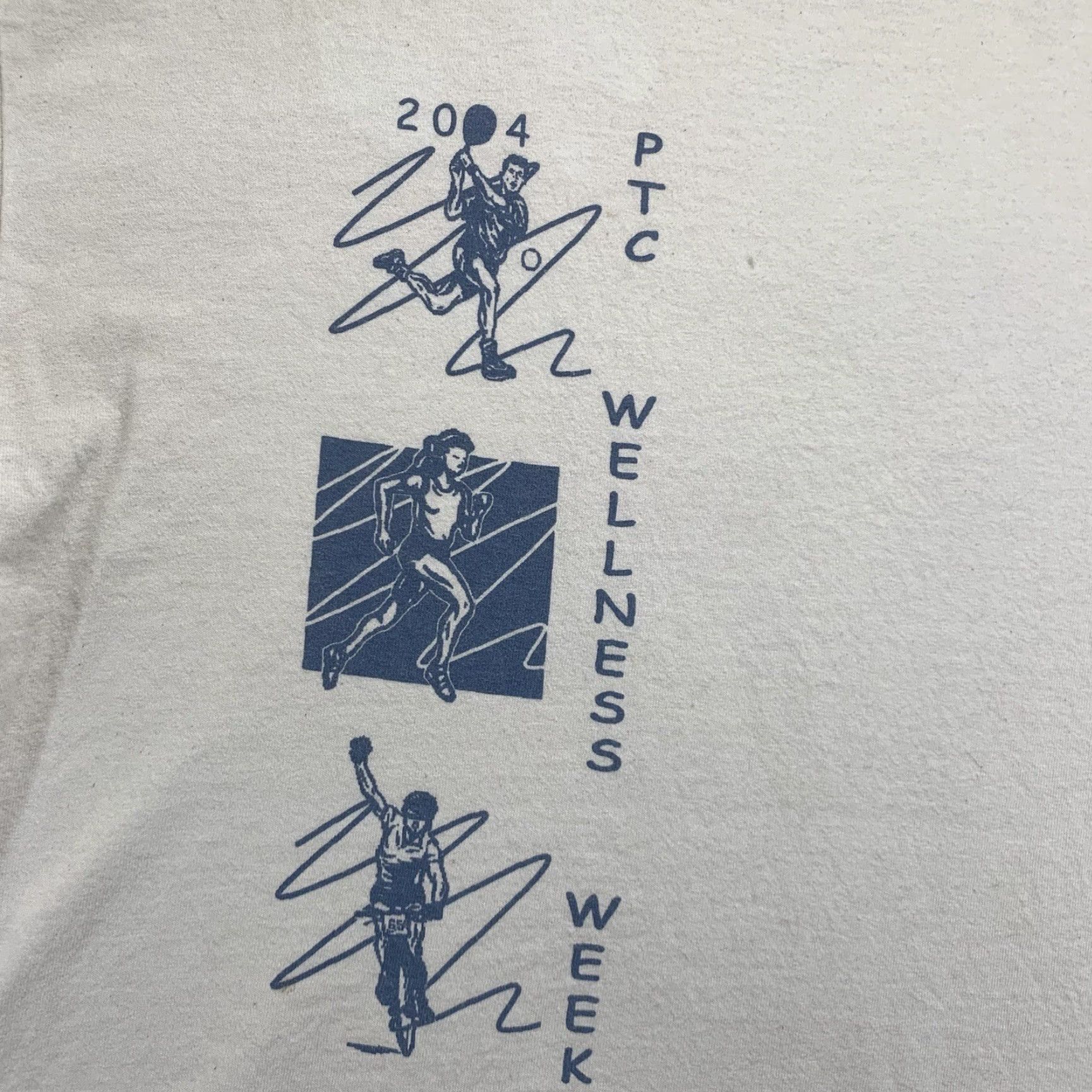 Port & Company VINTAGE Port & Company Graphic Print T-Shirt Unisex Adult Large Ivory Wellness Week USA Health y2k Size US L / EU 52-54 / 3 - 2 Thumbnail
