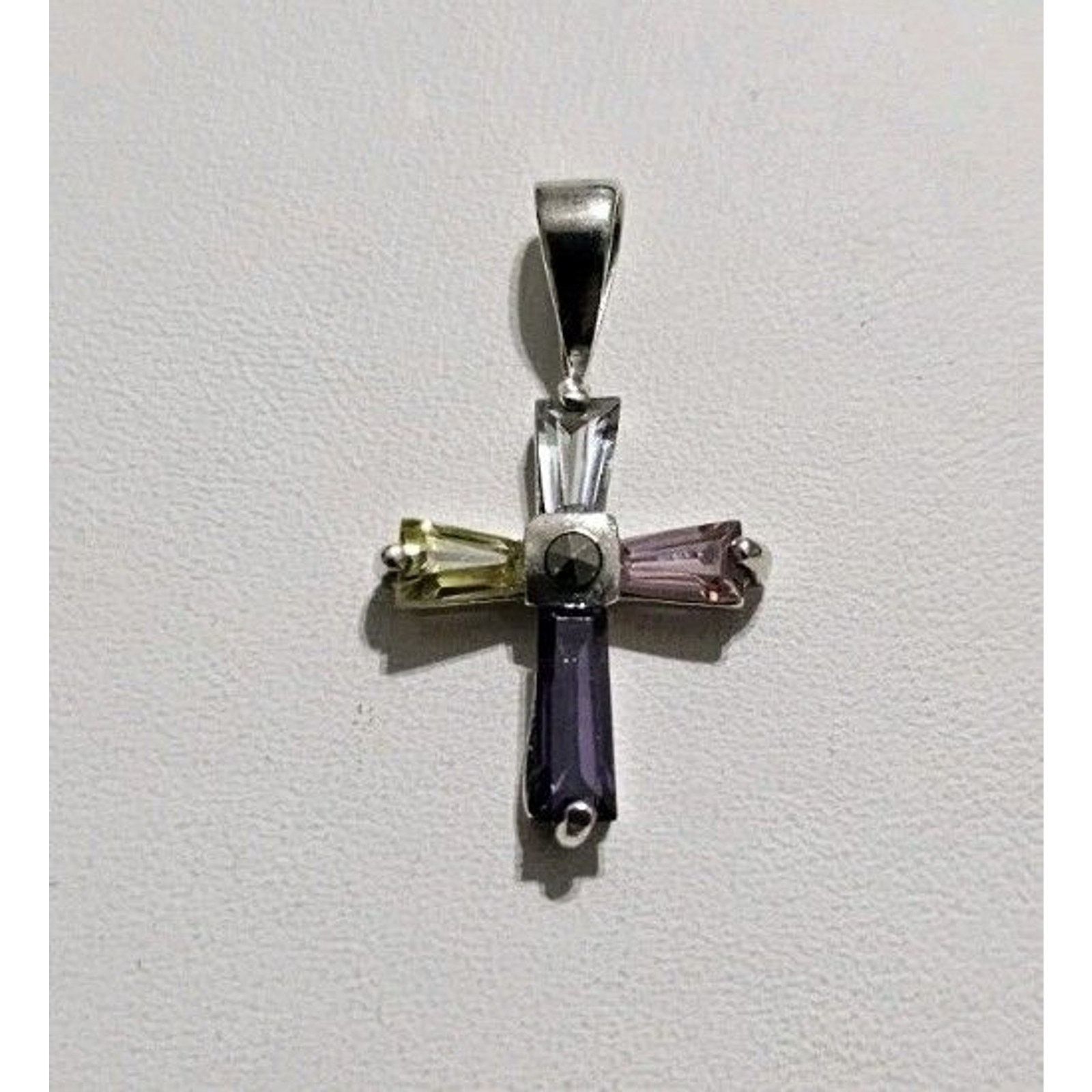 Other Multicolor Cross Pendant, Silver 925 Crystal Cross Pendant Size ONE SIZE - 1 Thumbnail